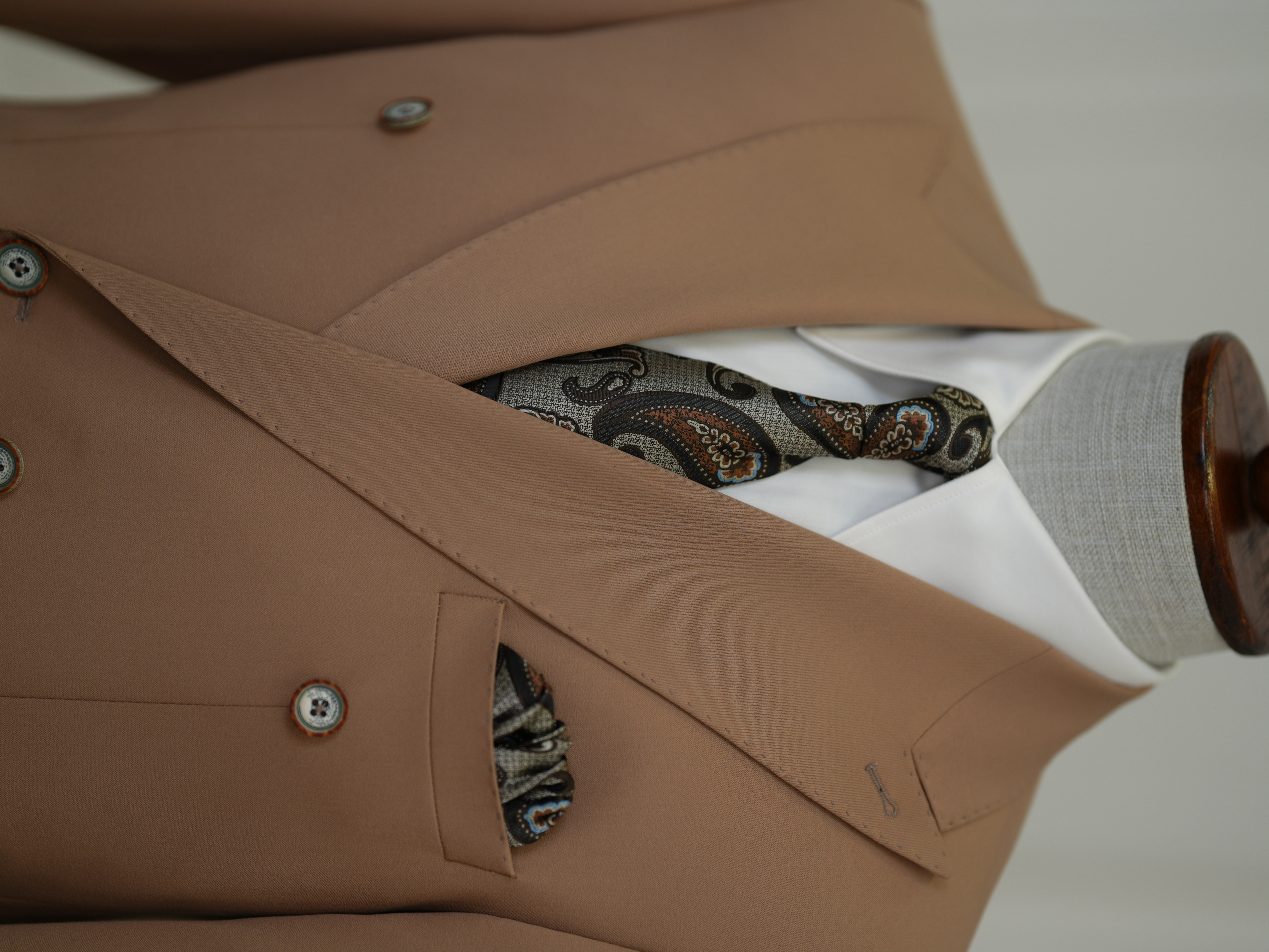 Erkek Premium İtalyan Stil Slim Fit Erkek Punto Dikişli Torba Cepli Yarım Astarlı Kruvaze Ceket-Taba