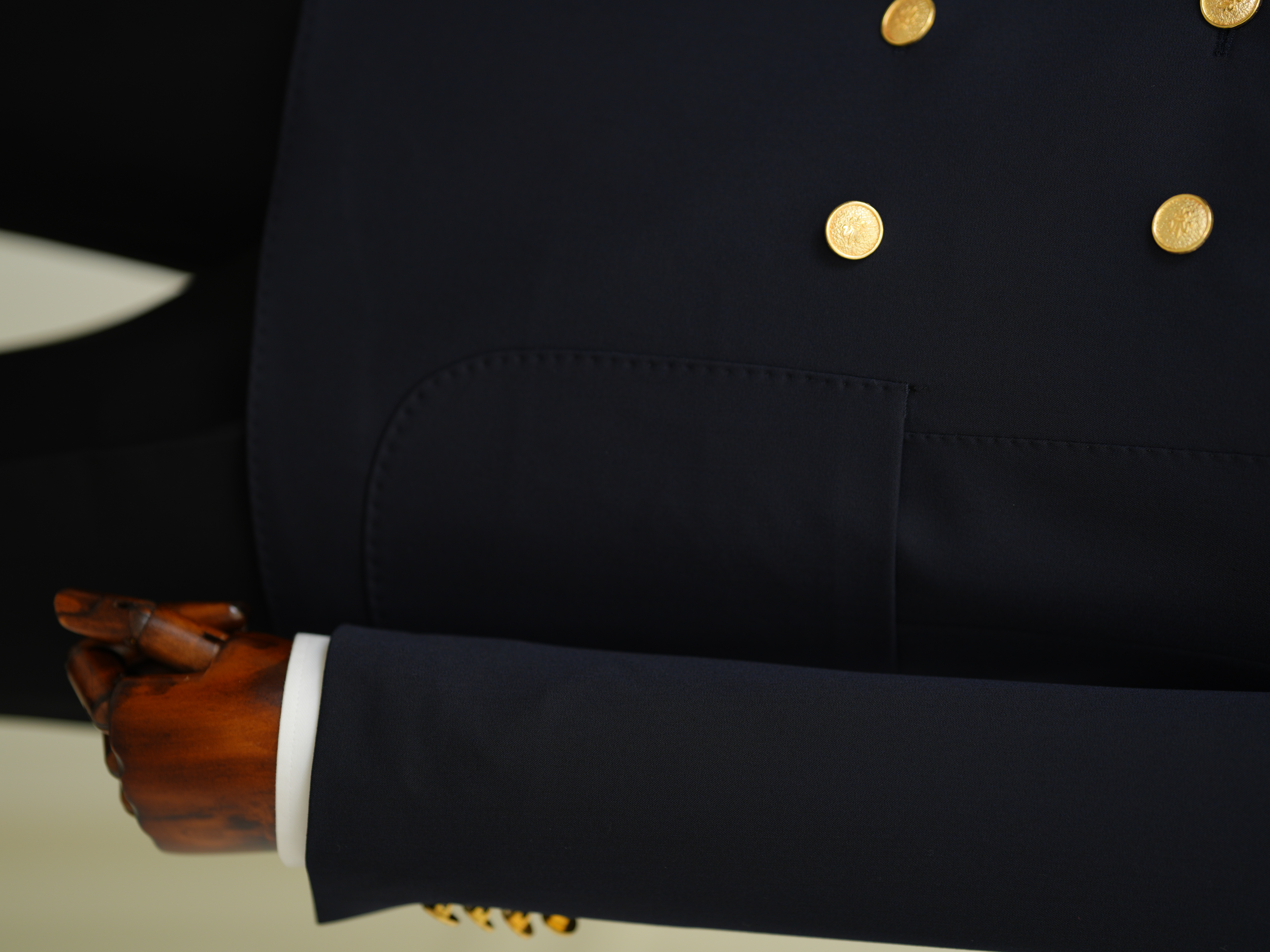 Erkek Premium İtalyan Stil Slim Fit Erkek Punto Dikişli Torba Cepli Yarım Astarlı Kruvaze Ceket - Laci