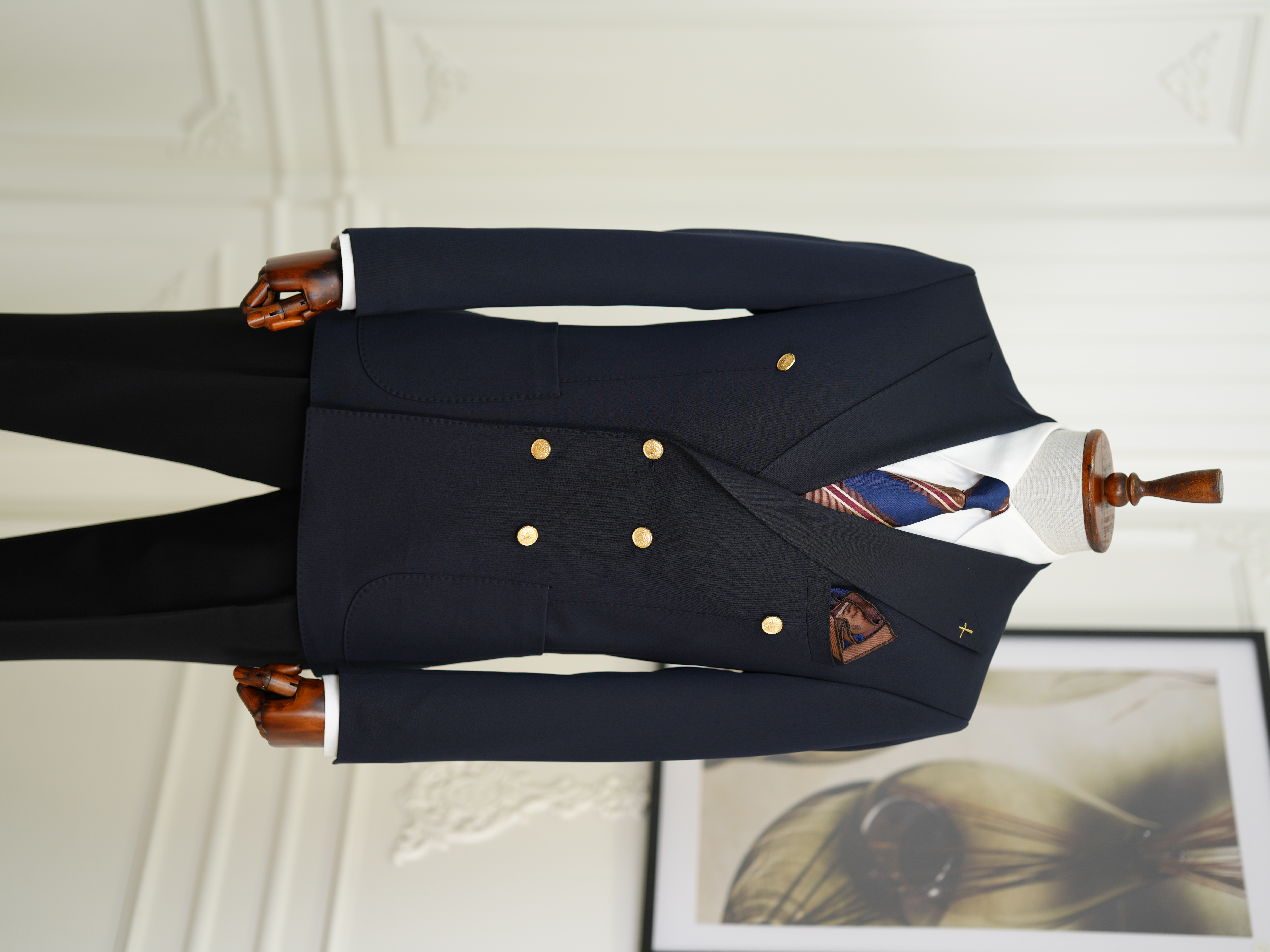 Erkek Premium İtalyan Stil Slim Fit Erkek Punto Dikişli Torba Cepli Yarım Astarlı Kruvaze Ceket - Laci