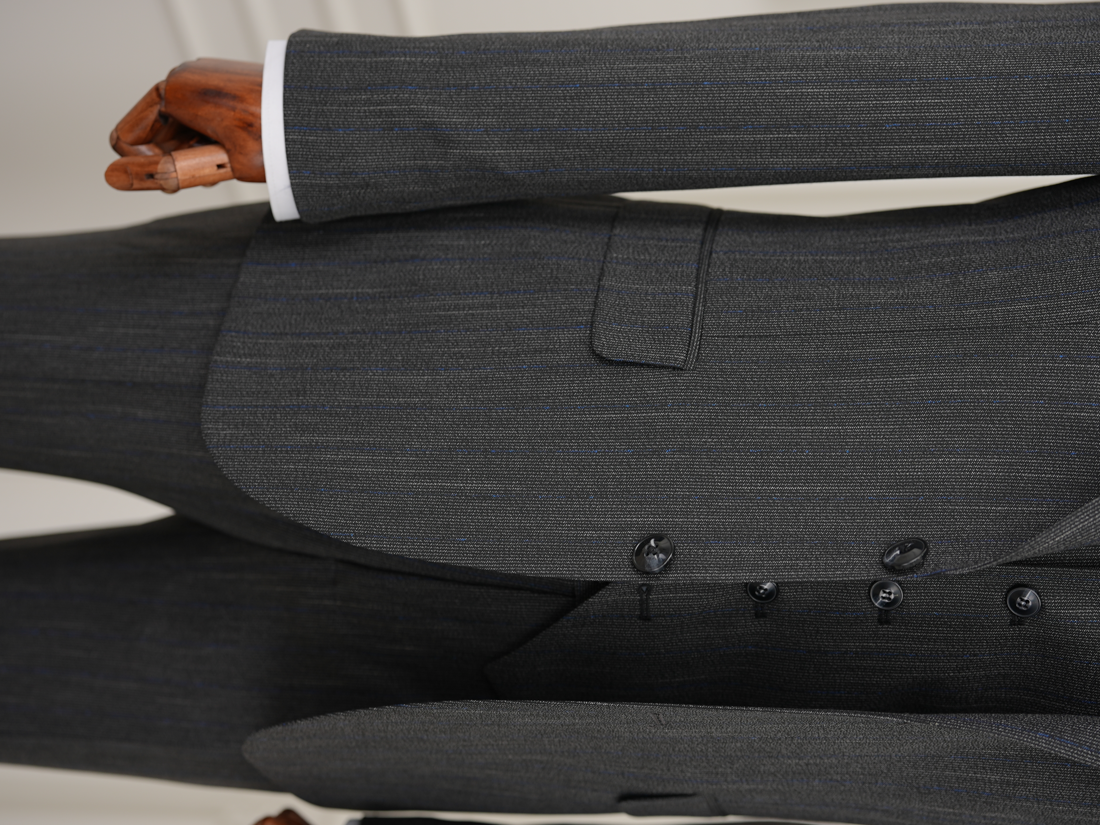 Erkek Premıum Takım Elbise İtalyan Stil Slim Fit Ceket Yelek Pantolon - Antrasit