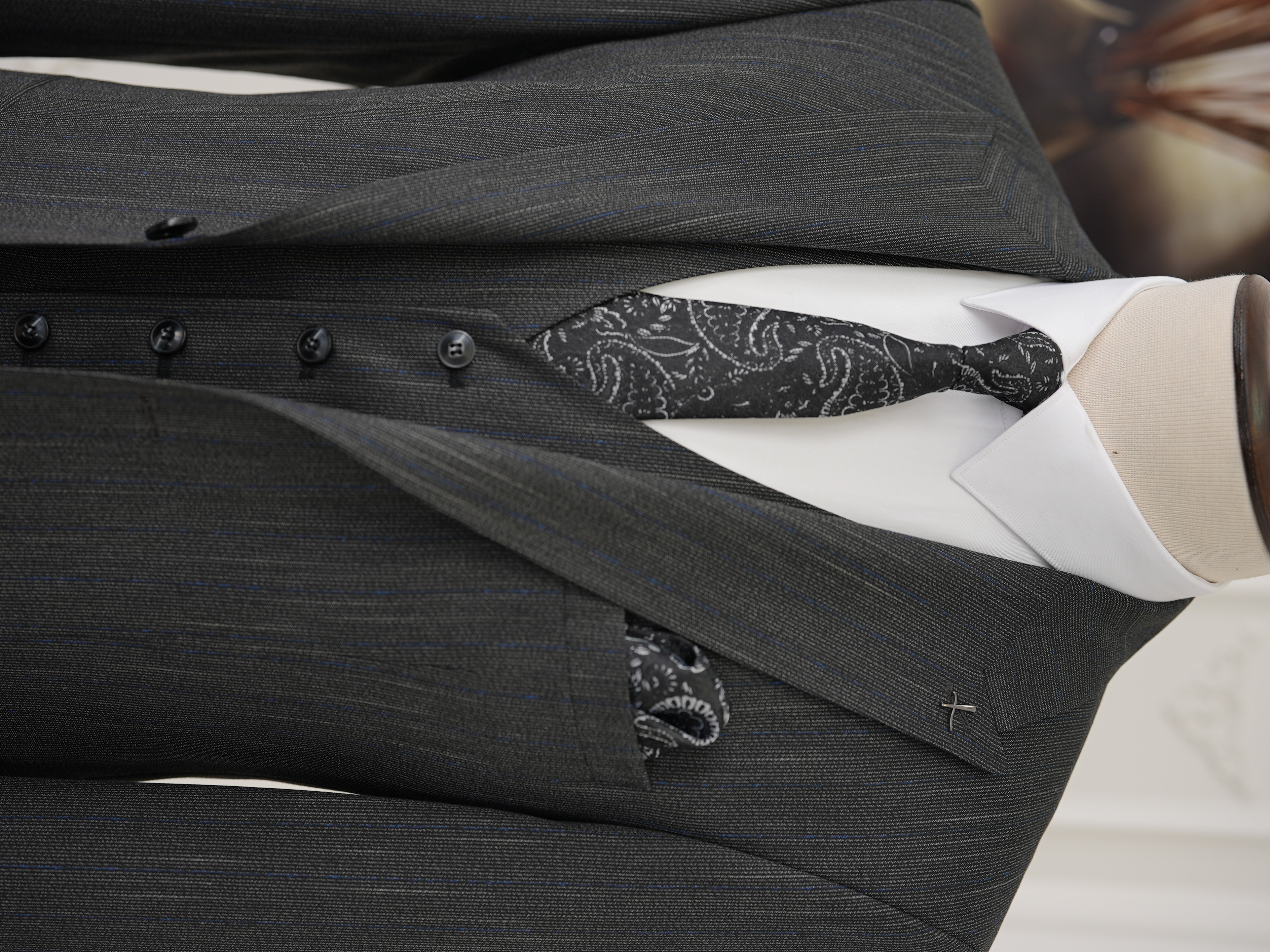 Erkek Premıum Takım Elbise İtalyan Stil Slim Fit Ceket Yelek Pantolon - Antrasit