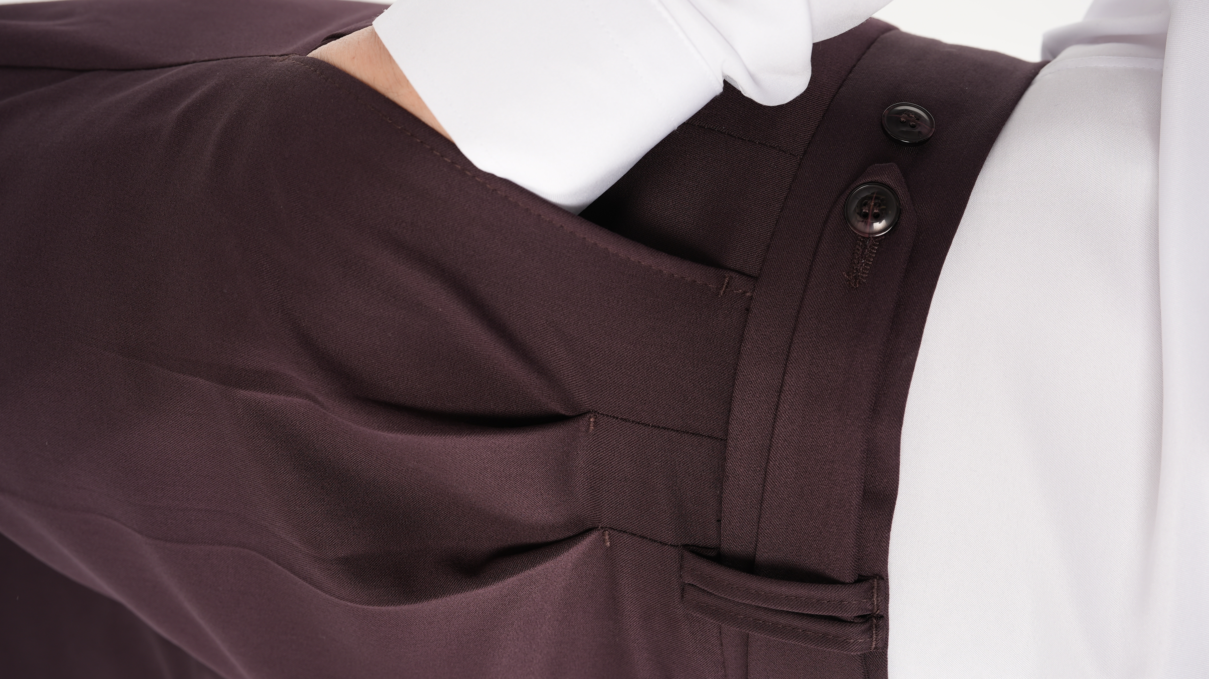 Erkek Regular Fit Yüksek Bel Piliseli Kumaş Pantolon - Bordo