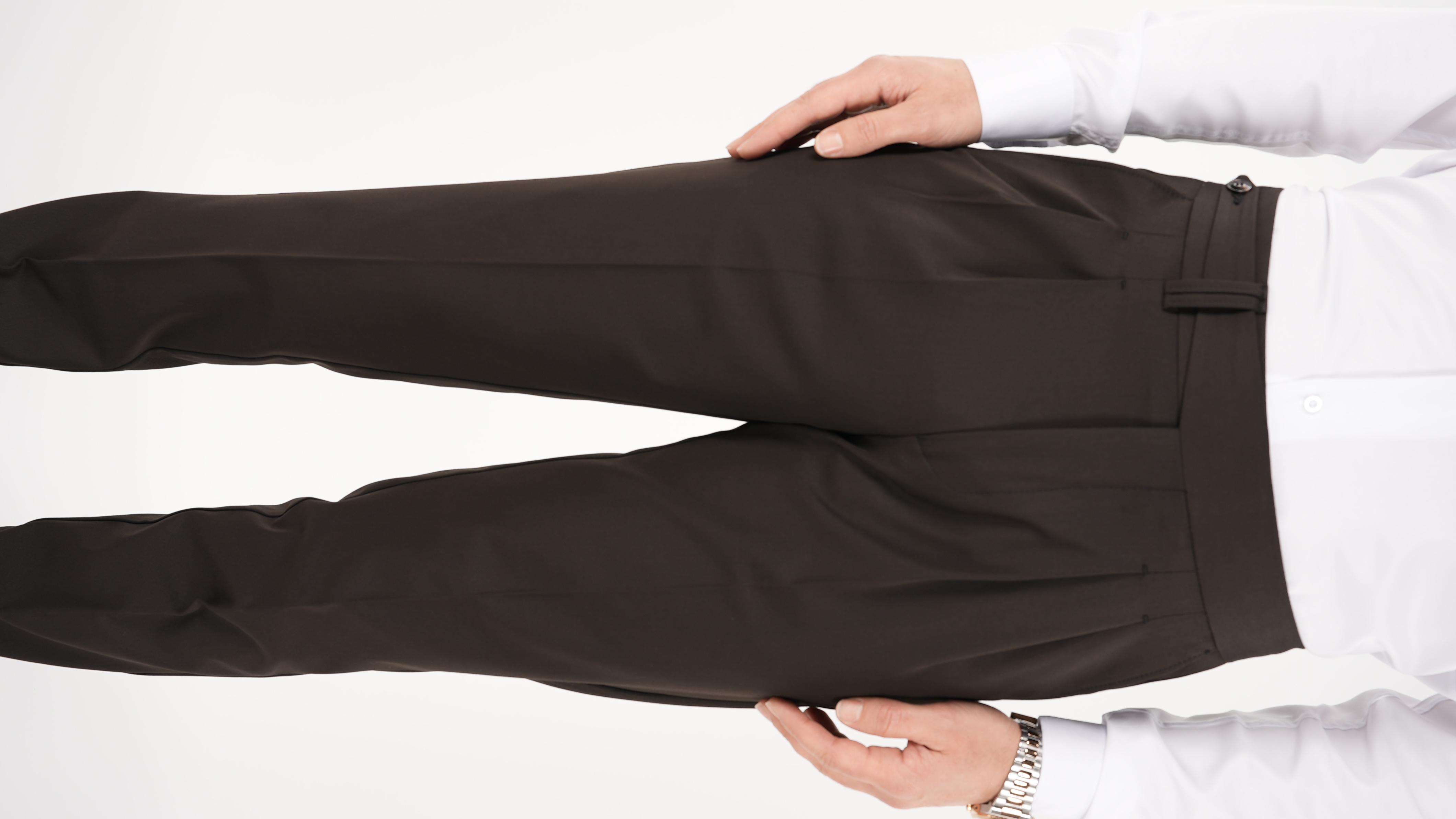 Erkek Regular Fit Yüksek Bel Piliseli Kumaş Pantolon - Acı Kahve