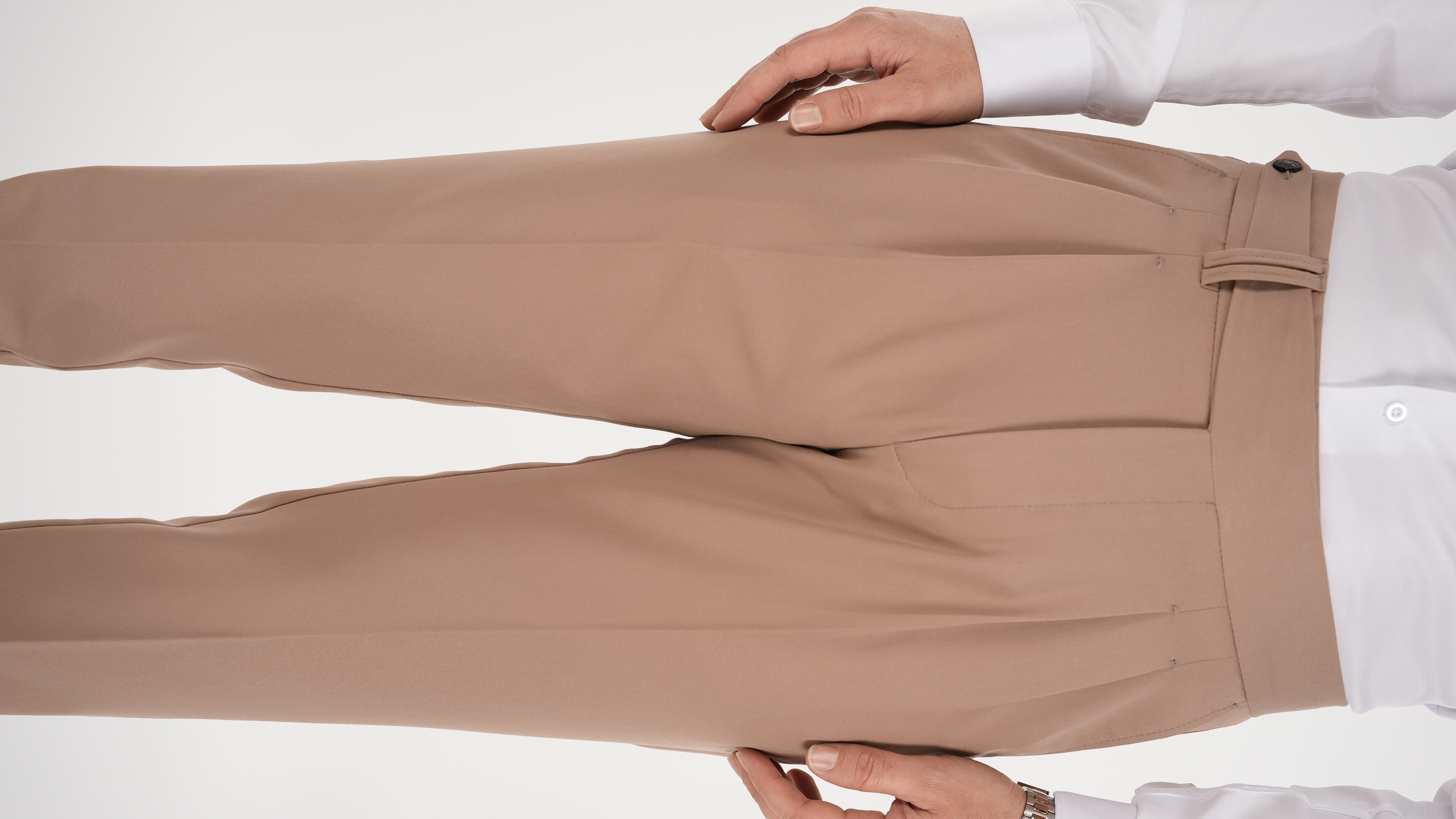 Erkek Regular Fit Yüksek Bel Piliseli Kumaş Pantolon - Taba