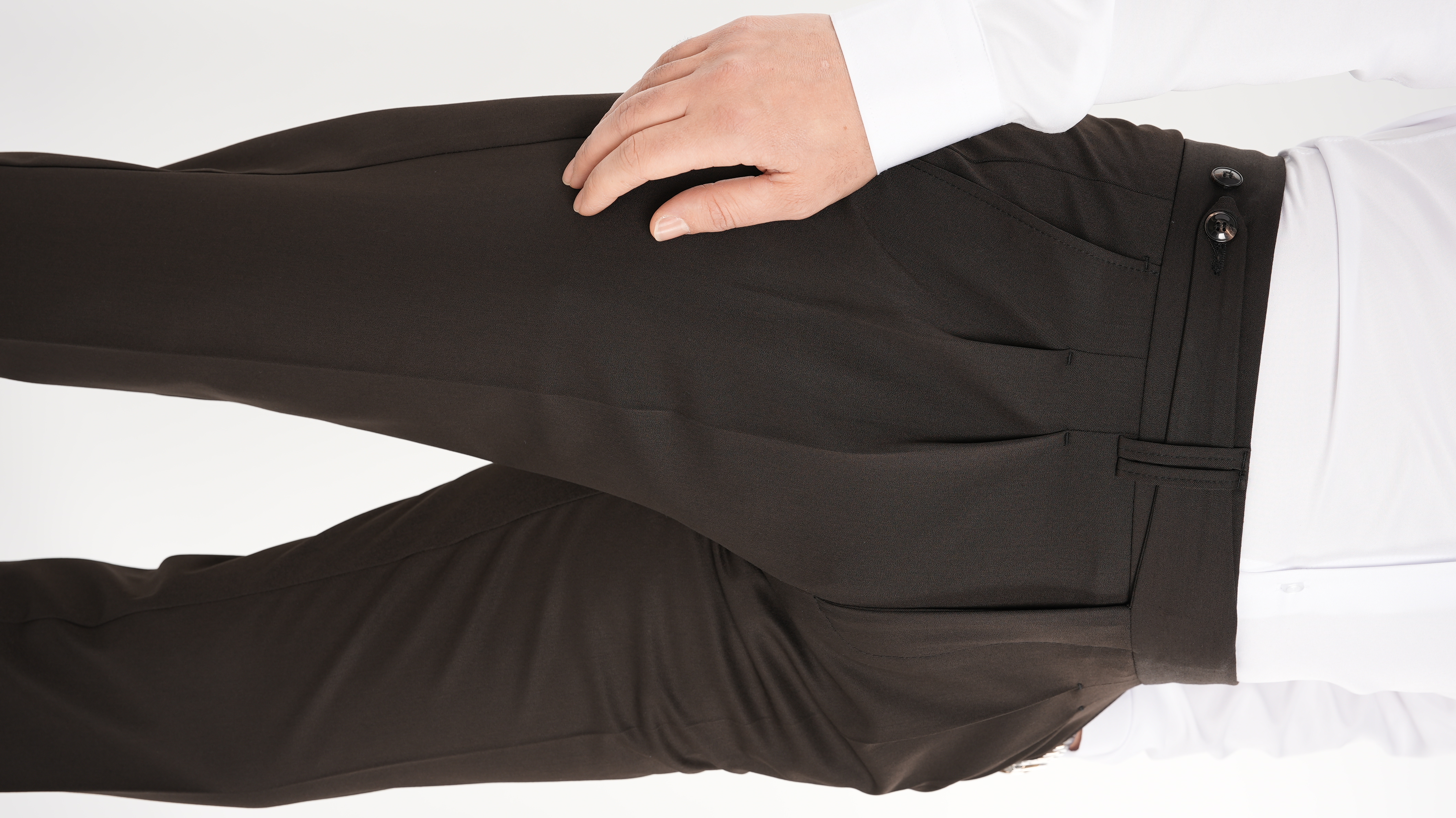 Erkek Regular Fit Yüksek Bel Piliseli Kumaş Pantolon - Acı Kahve