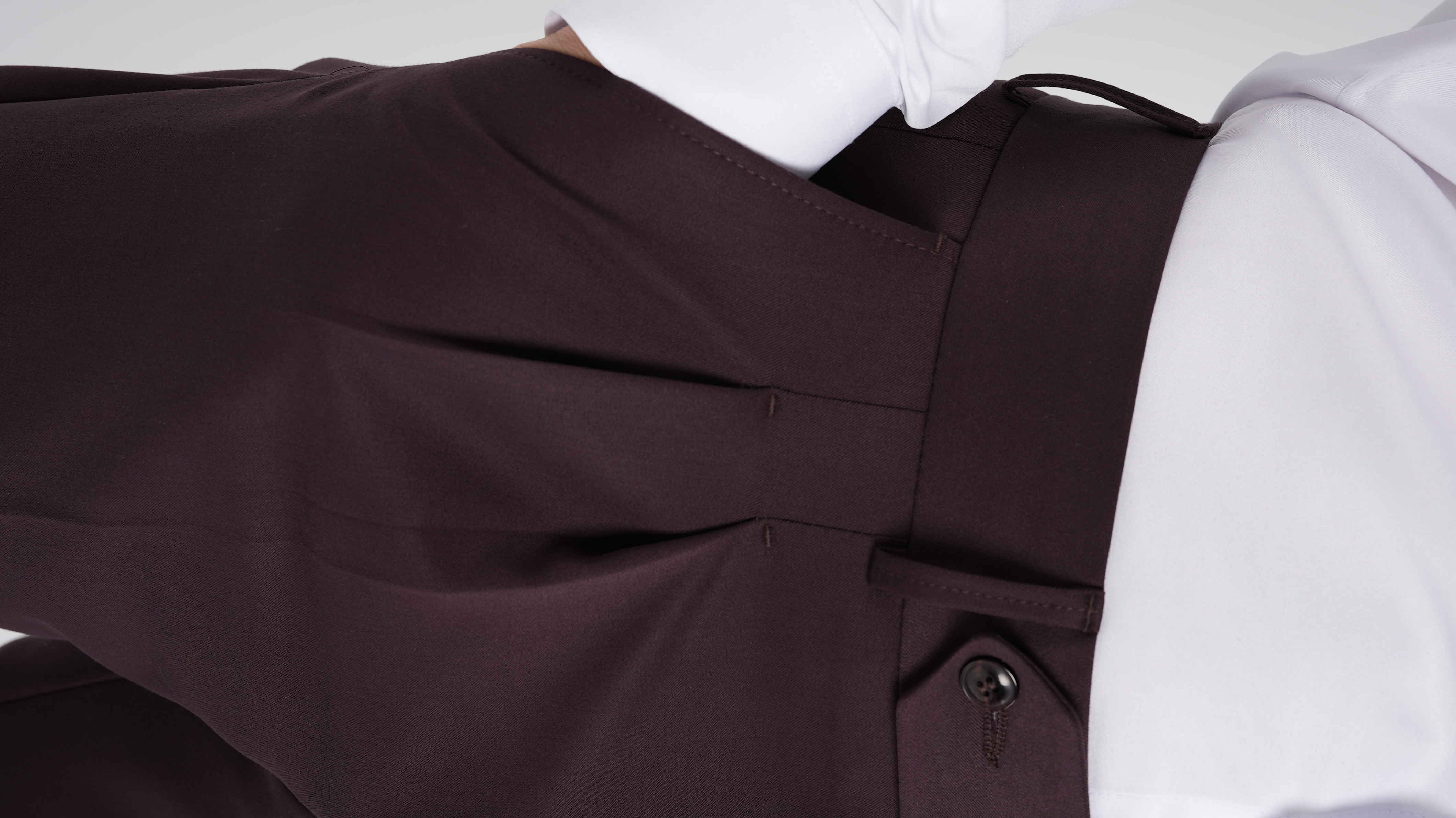 Erkek Regular Fit Yüksek Bel Piliseli Tokalı Kumaş Pantolon - Bordo