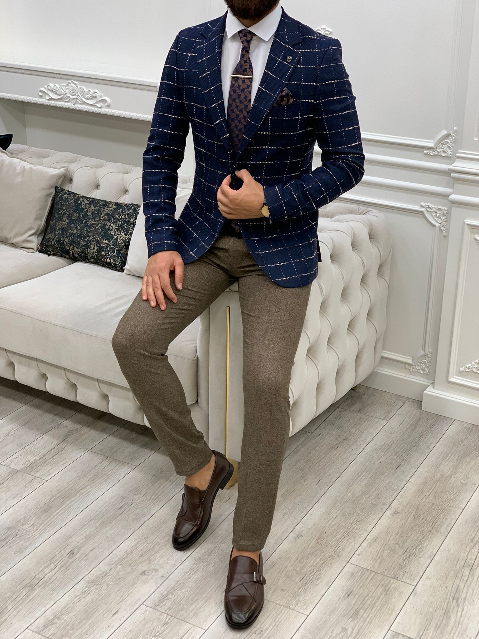 Erkek Slim Fit Ceket - Lacivert