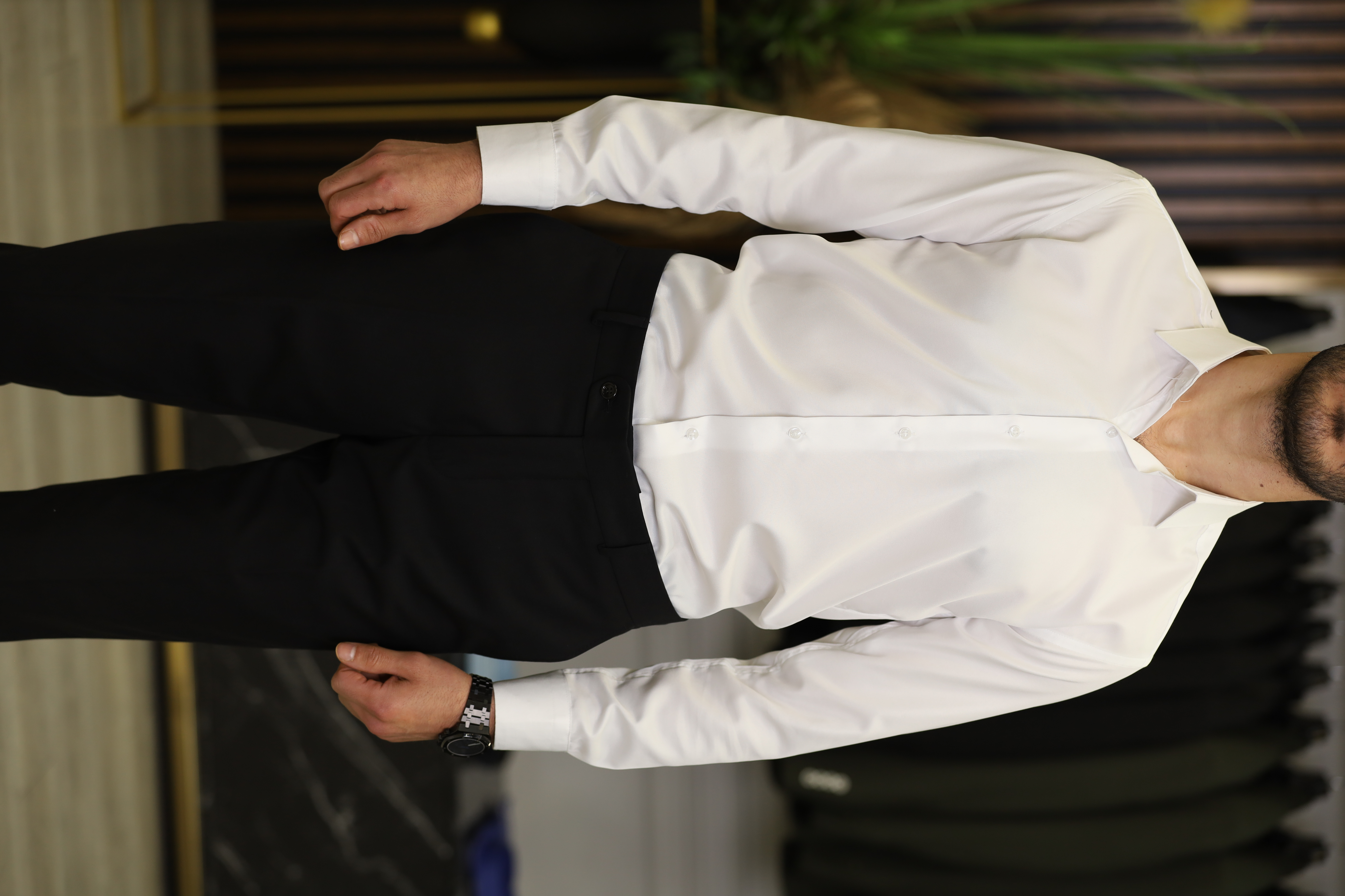 Erkek Slim Fit Gömlek - Beyaz