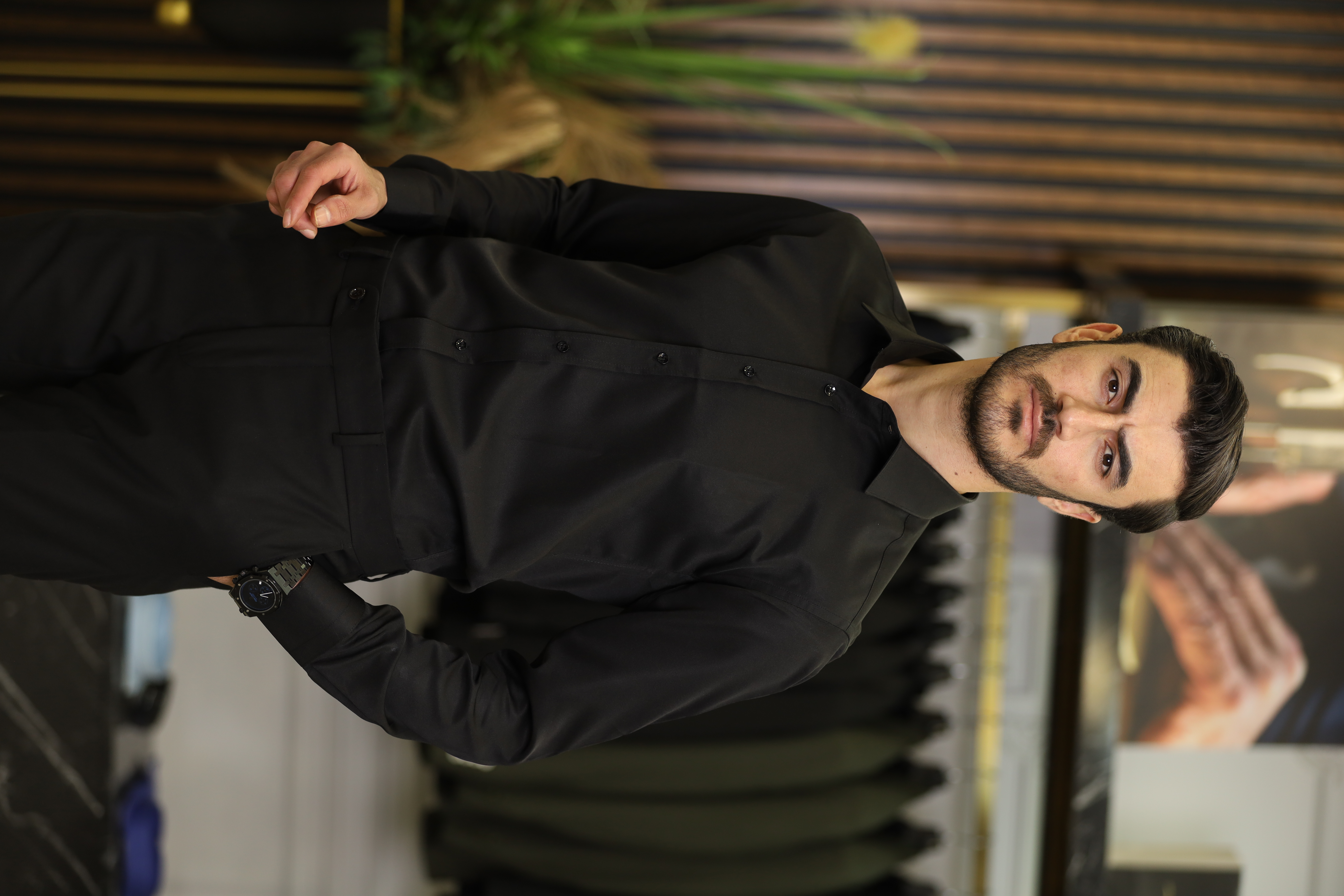 Erkek Slim Fit Gömlek - Siyah