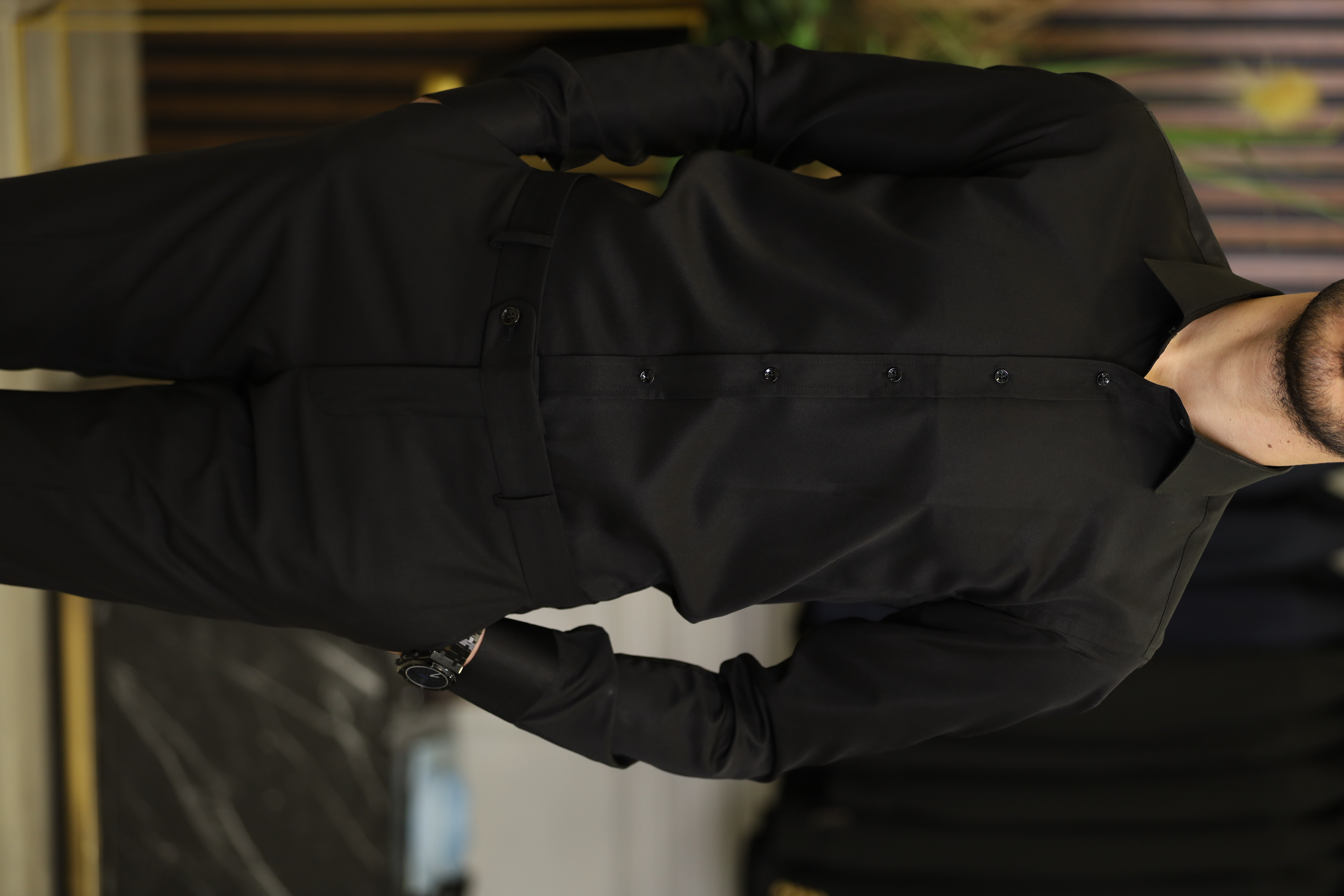 Erkek Slim Fit Gömlek - Siyah