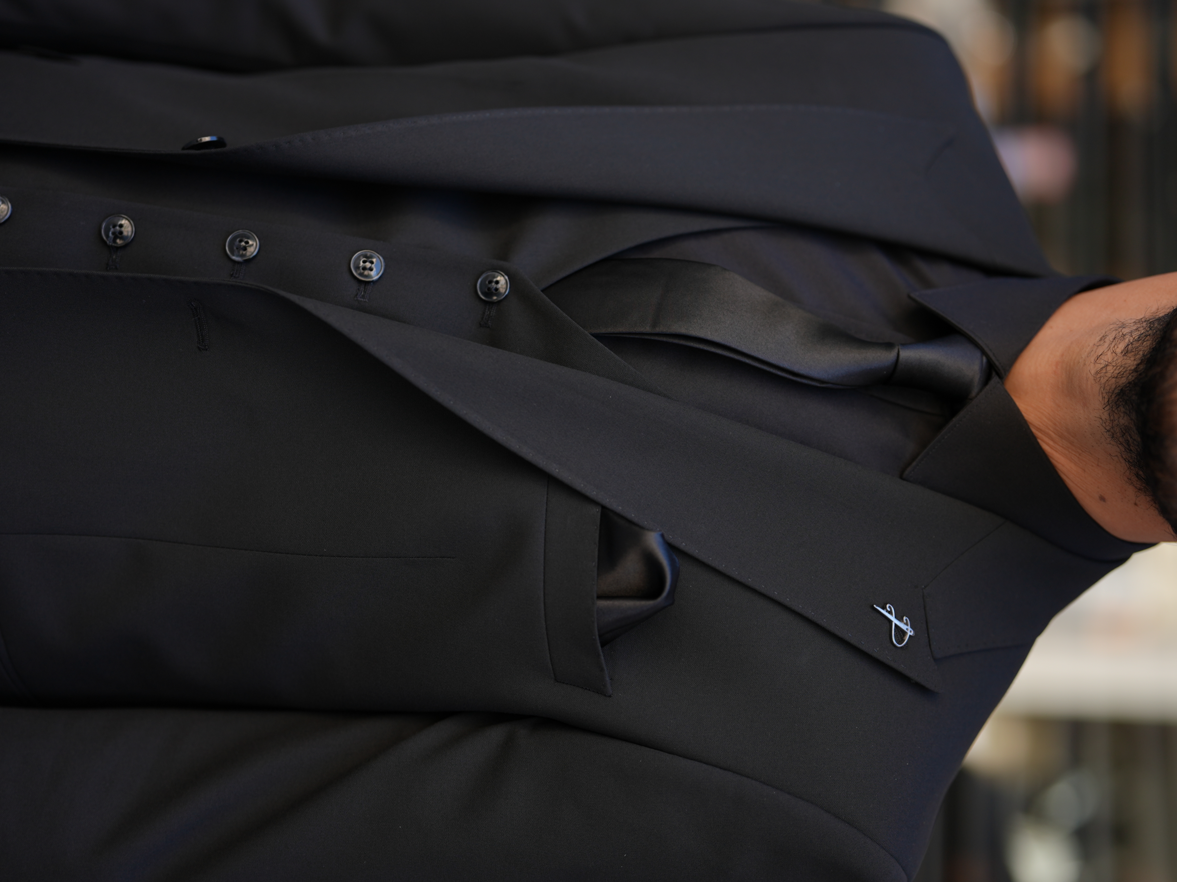 Erkek Slim Fit İtalyan Stil Takım Elbise - Siyah