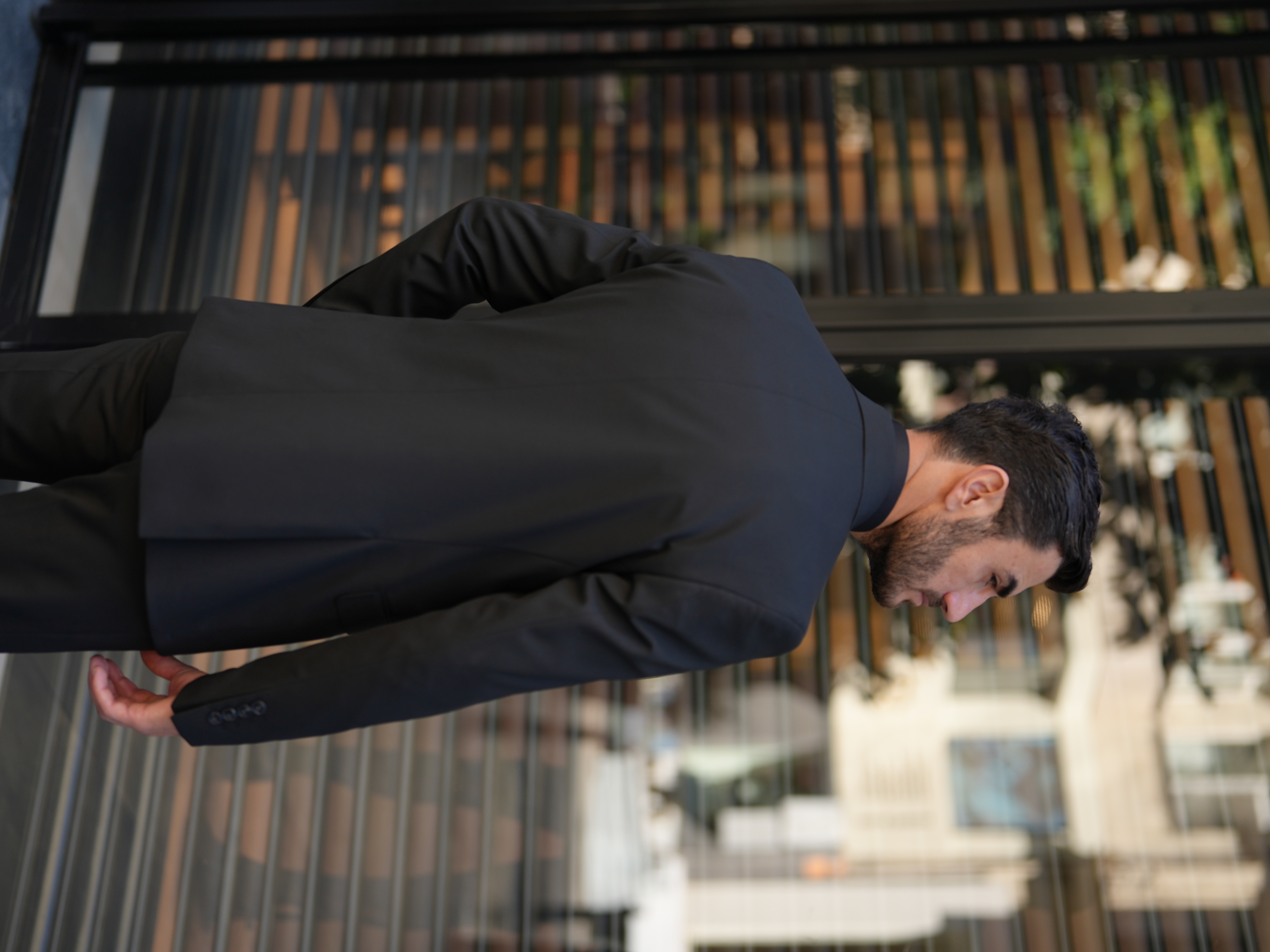 Erkek Slim Fit İtalyan Stil Takım Elbise - Siyah