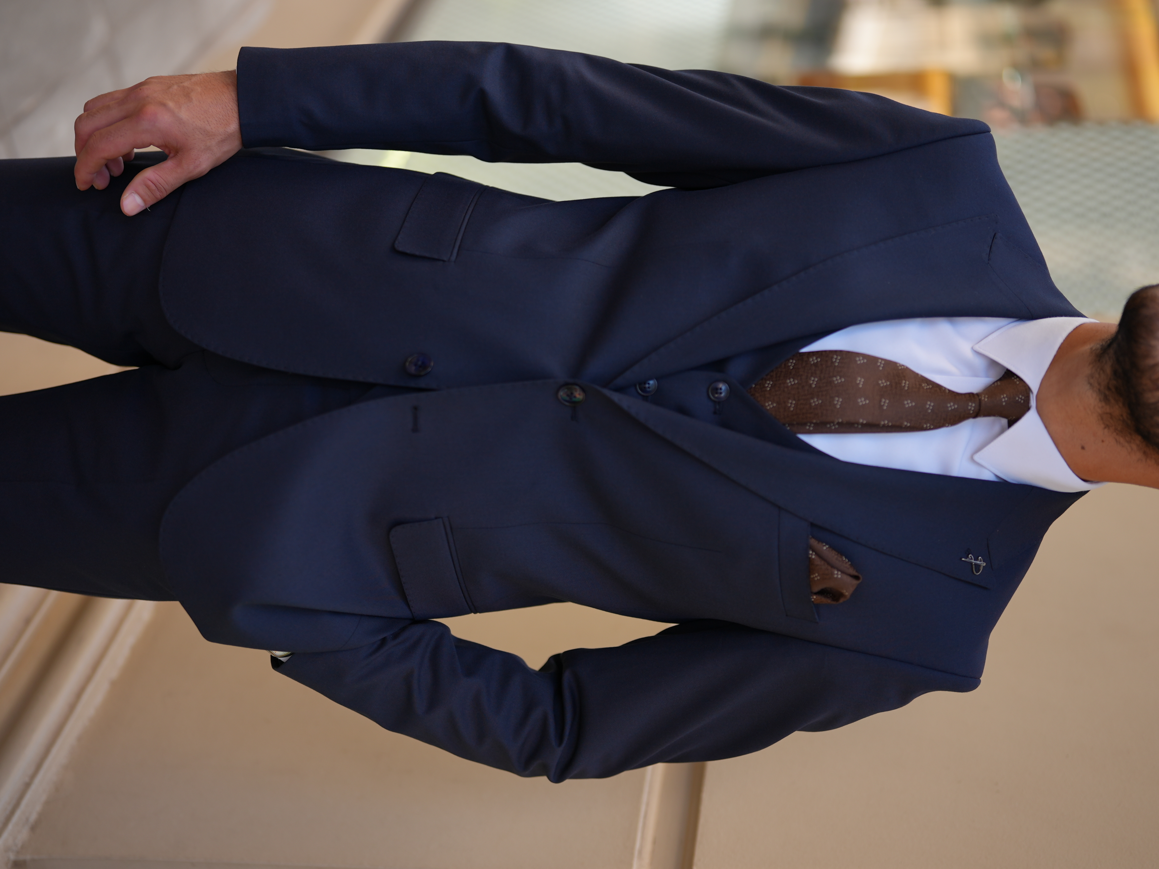 Erkek Slim Fit İtalyan Stil Takım Elbise - Lacivert