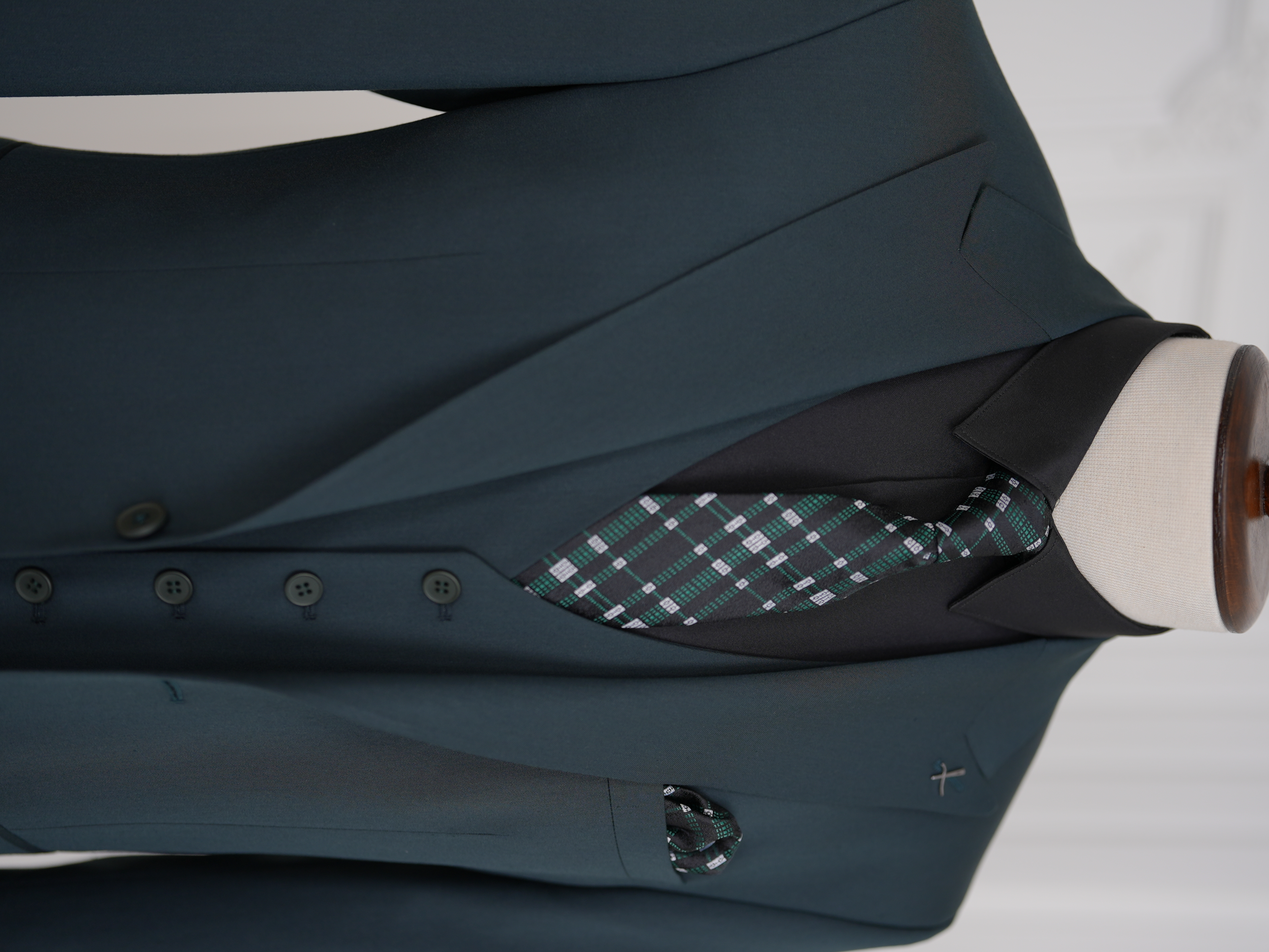 Erkek Slim Fit İtalyan Stil Yelekli Takım Elbise - Haki