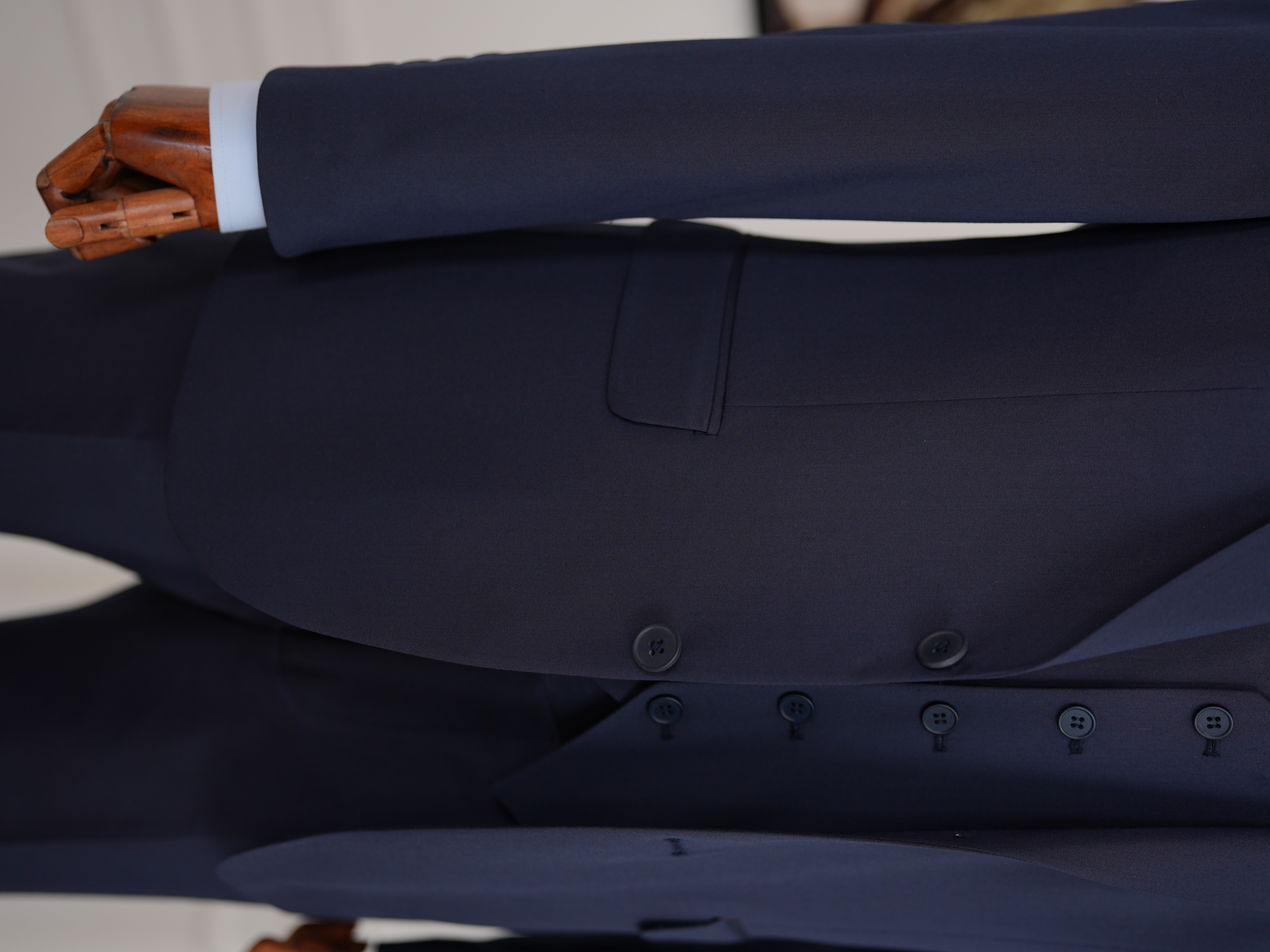 Erkek Slim Fit İtalyan Stil Yelekli Takım Elbise - Lacivert