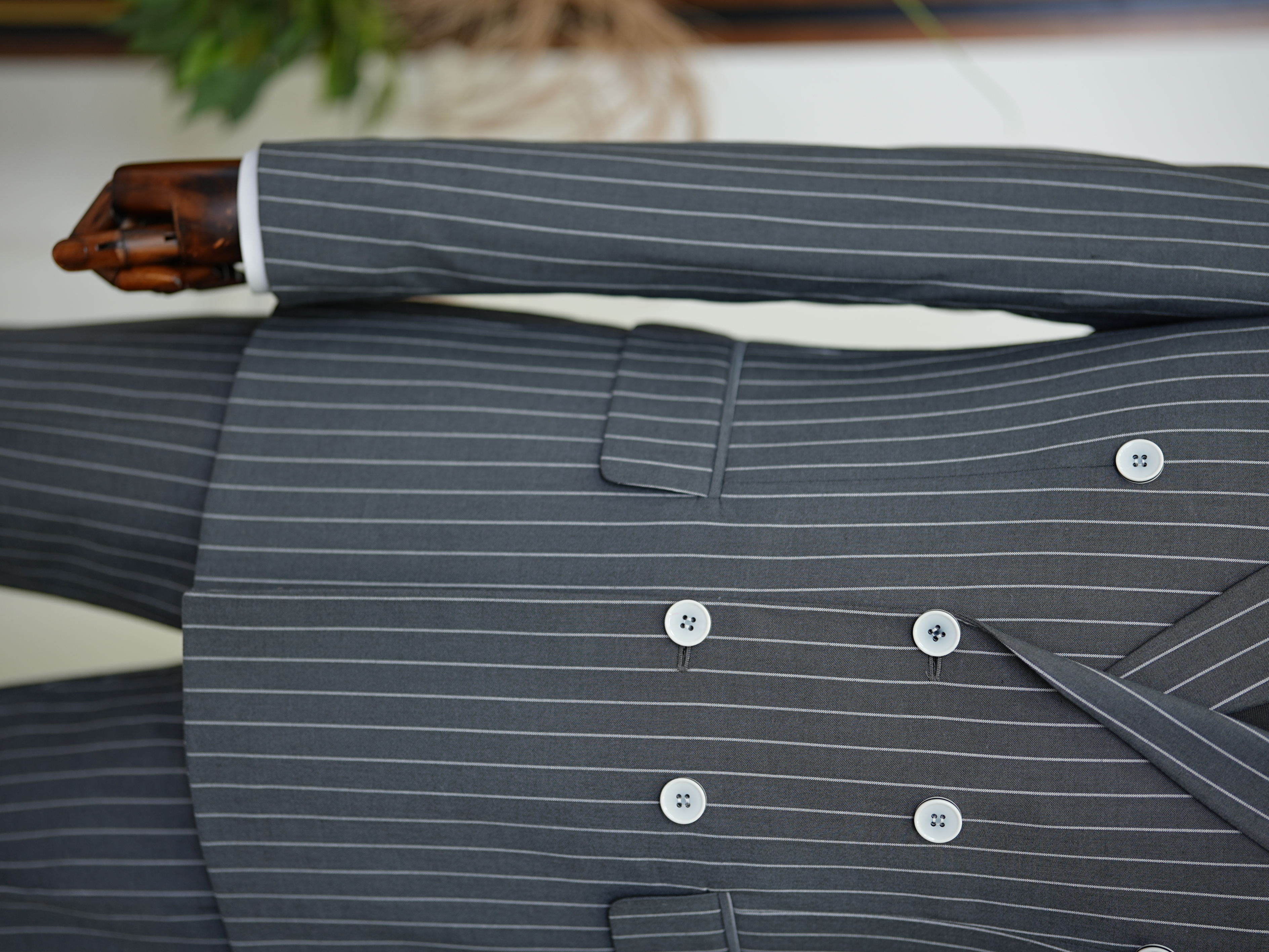 Pantaloni da giacca da abito doppiopetto slim fit da uomo - Antracite