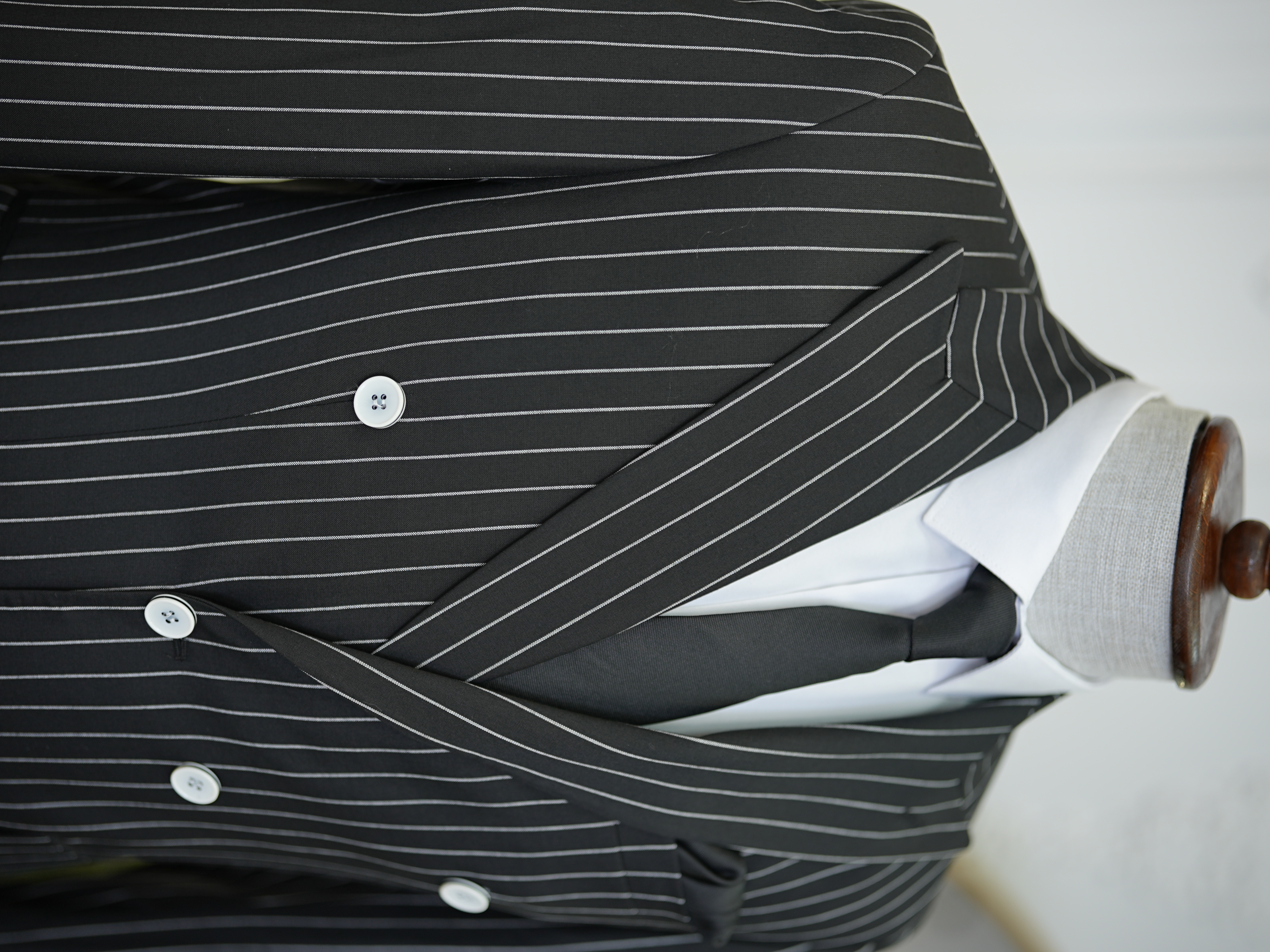 Pantaloni giacca da abito doppiopetto slim fit da uomo - Nero