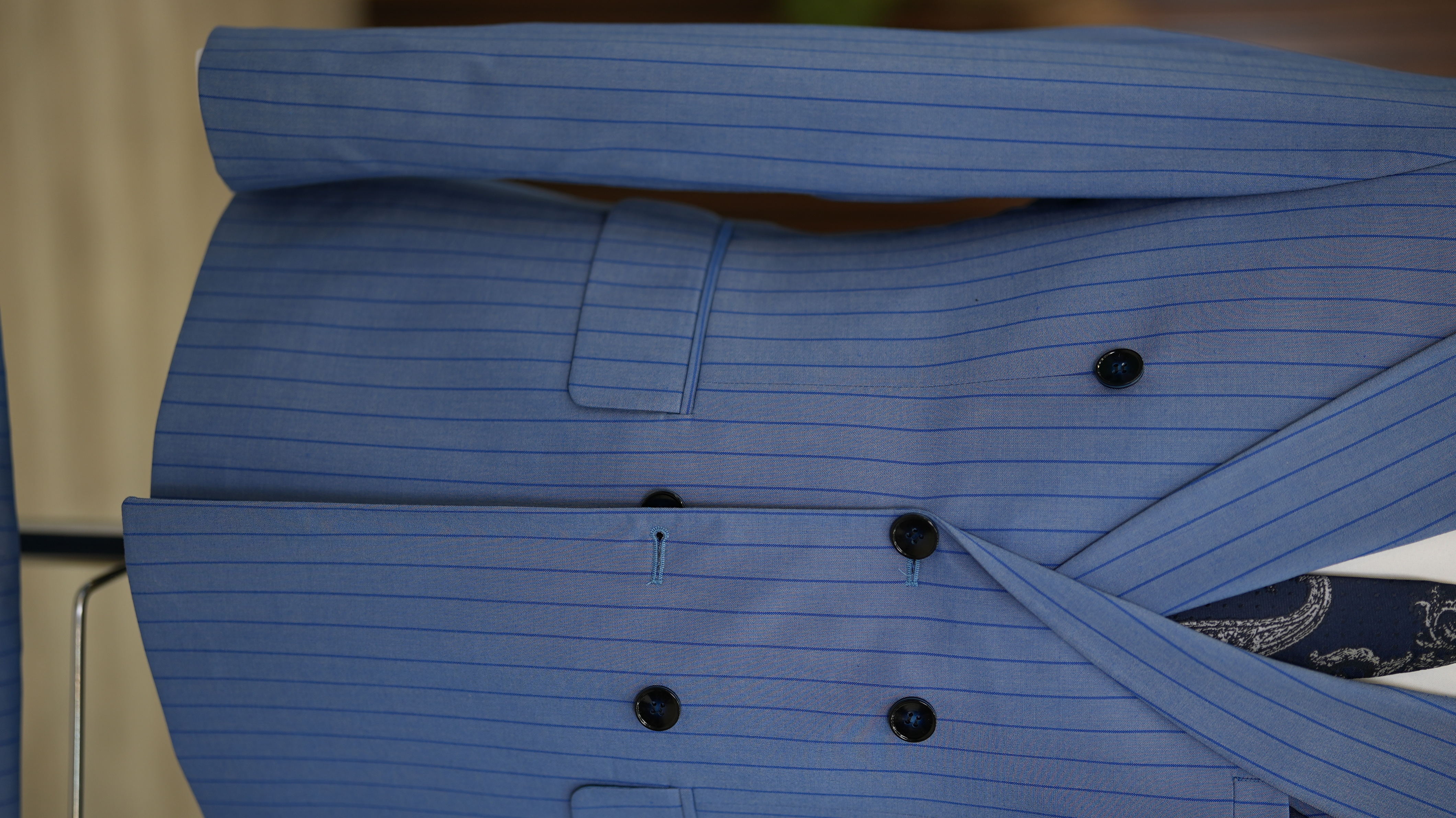 Pantaloni da giacca da abito doppiopetto slim fit da uomo - Blu