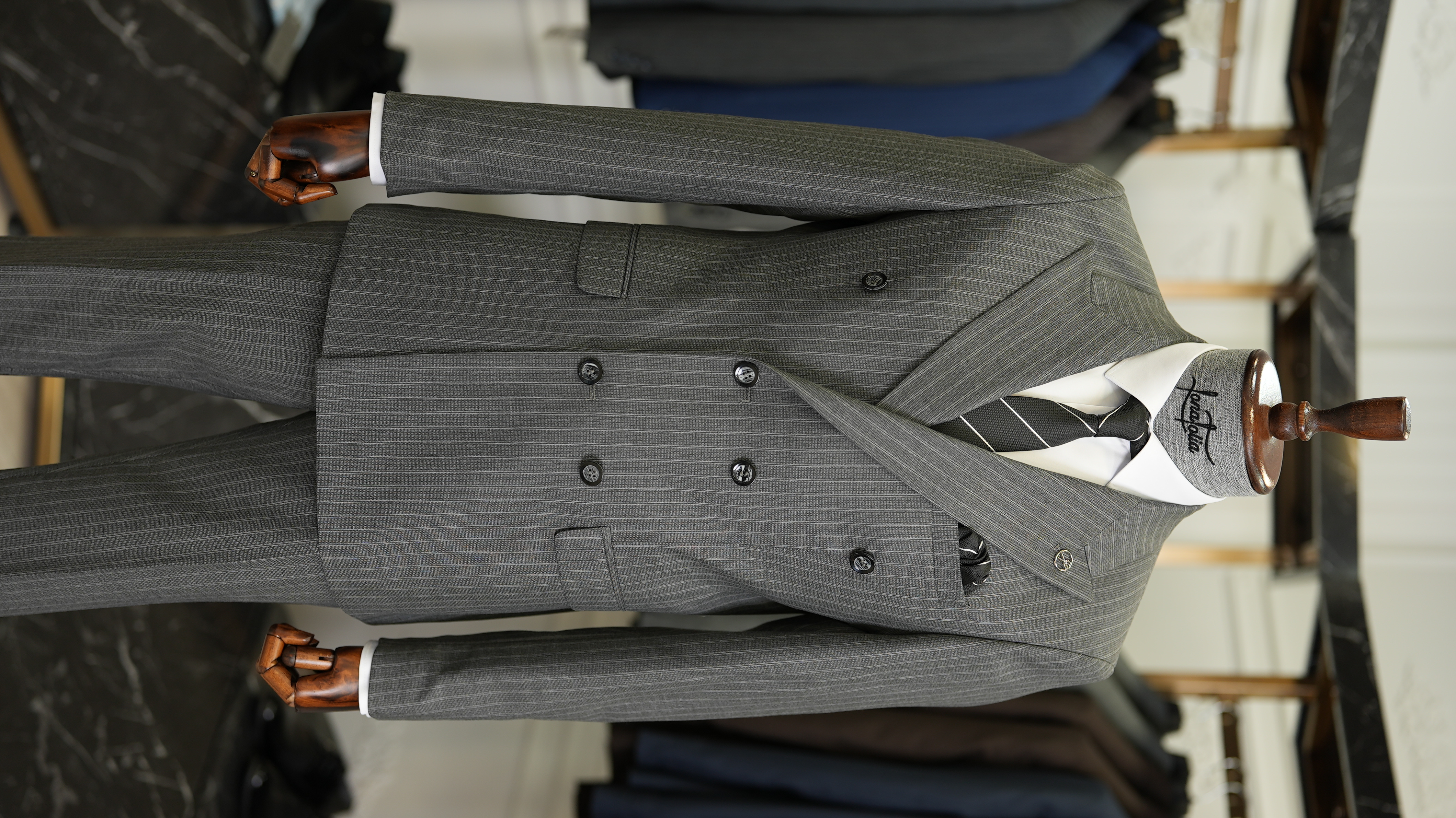 Pantaloni da giacca da abito slim fit da uomo - Grigi
