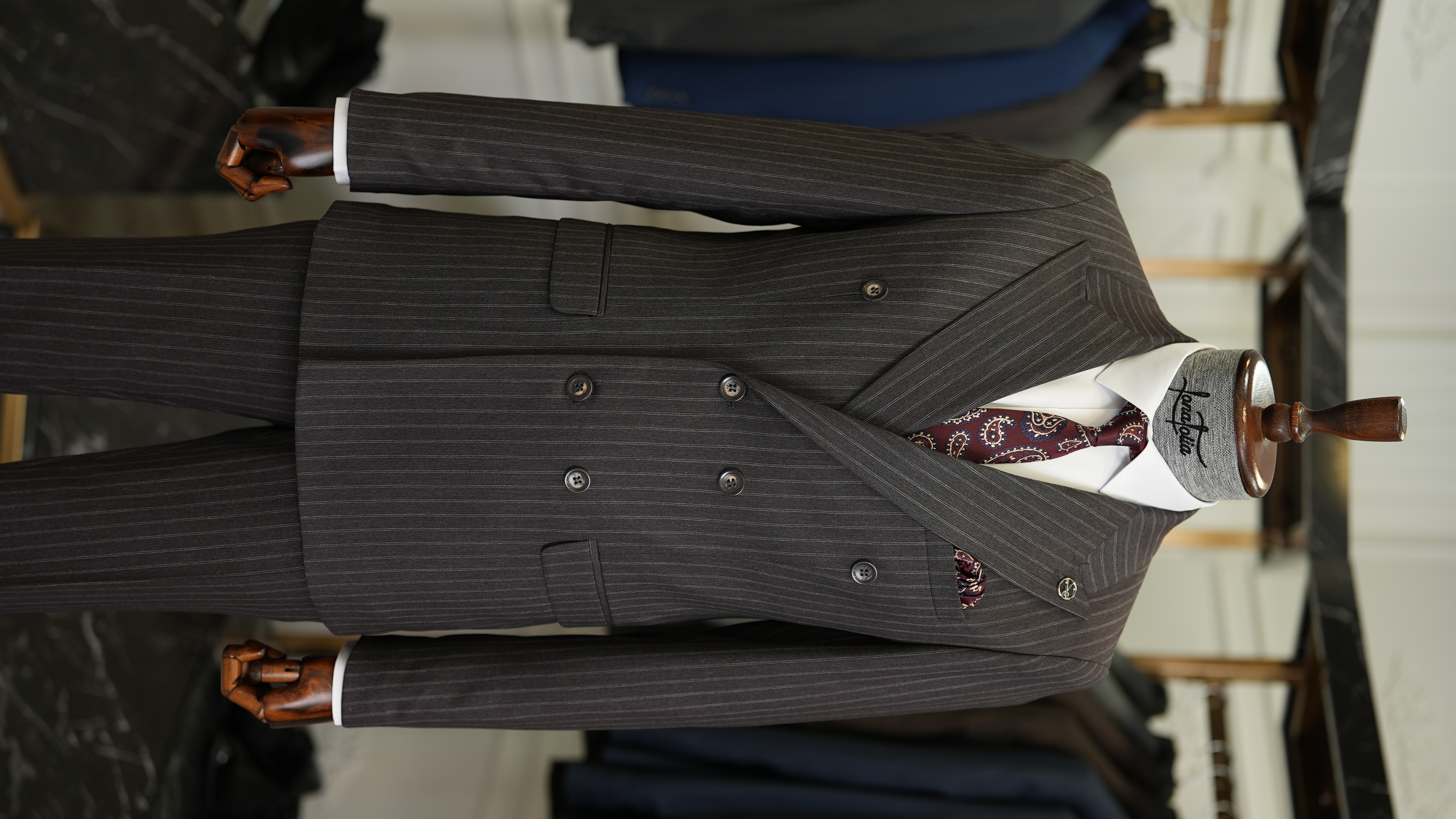 Pantaloni da giacca da abito slim fit da uomo - Rosso bordeaux