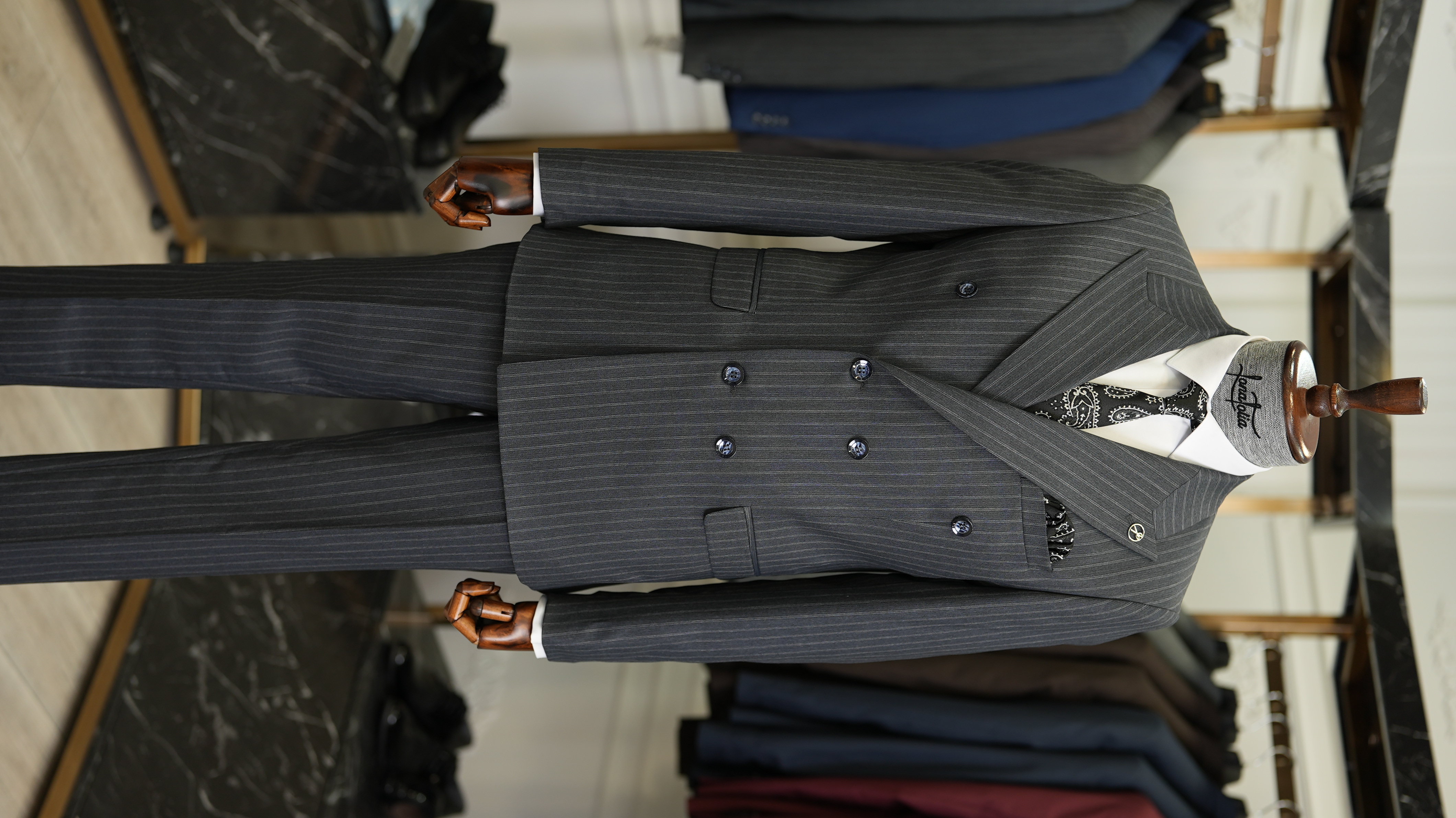 Pantaloni da giacca da abito slim fit da uomo - Fumè