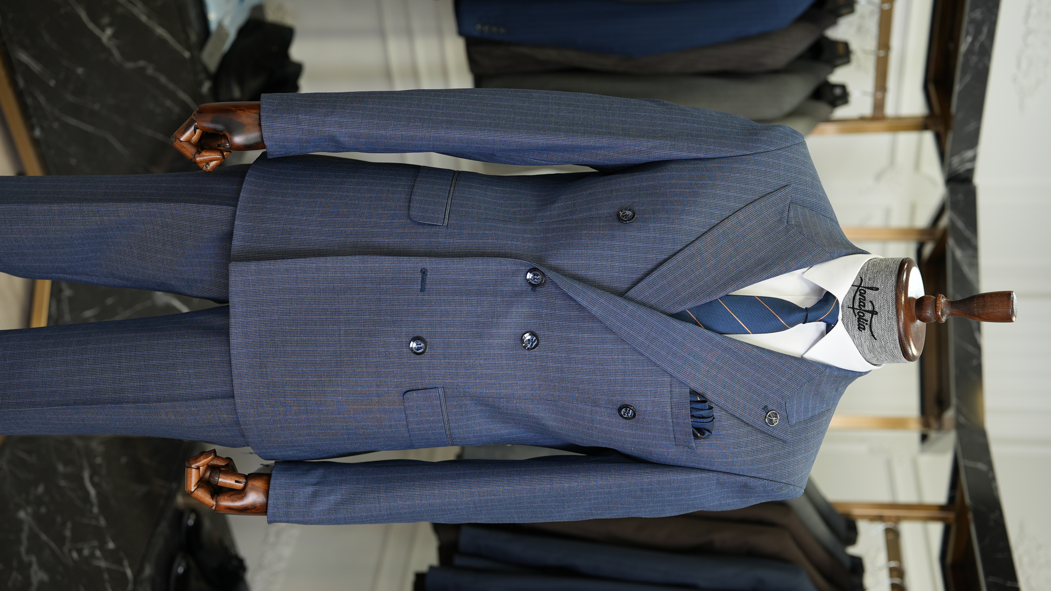 Pantaloni giacca da abito slim fit da uomo - Blu