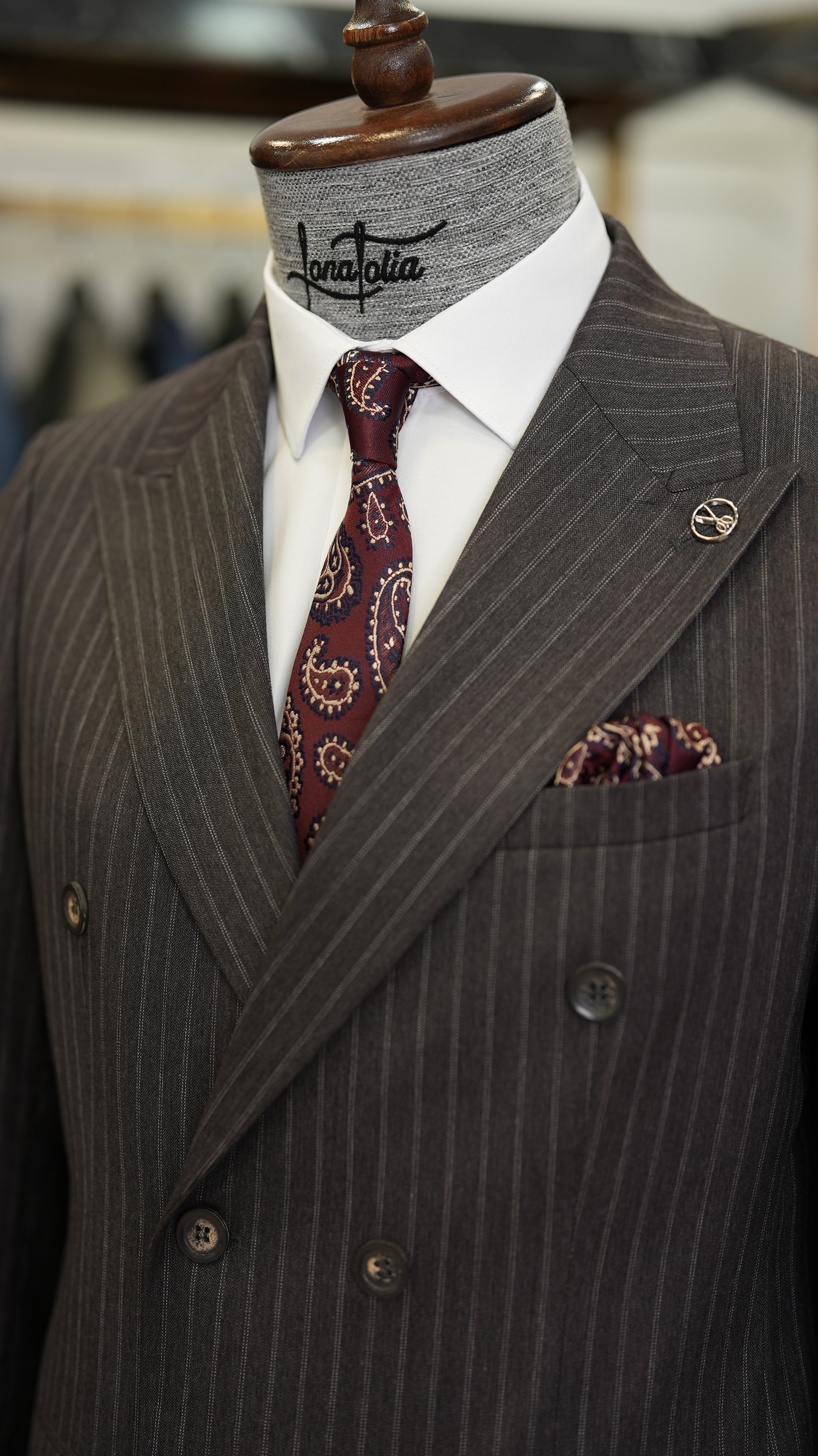 Pantaloni da giacca da abito slim fit da uomo - Rosso bordeaux