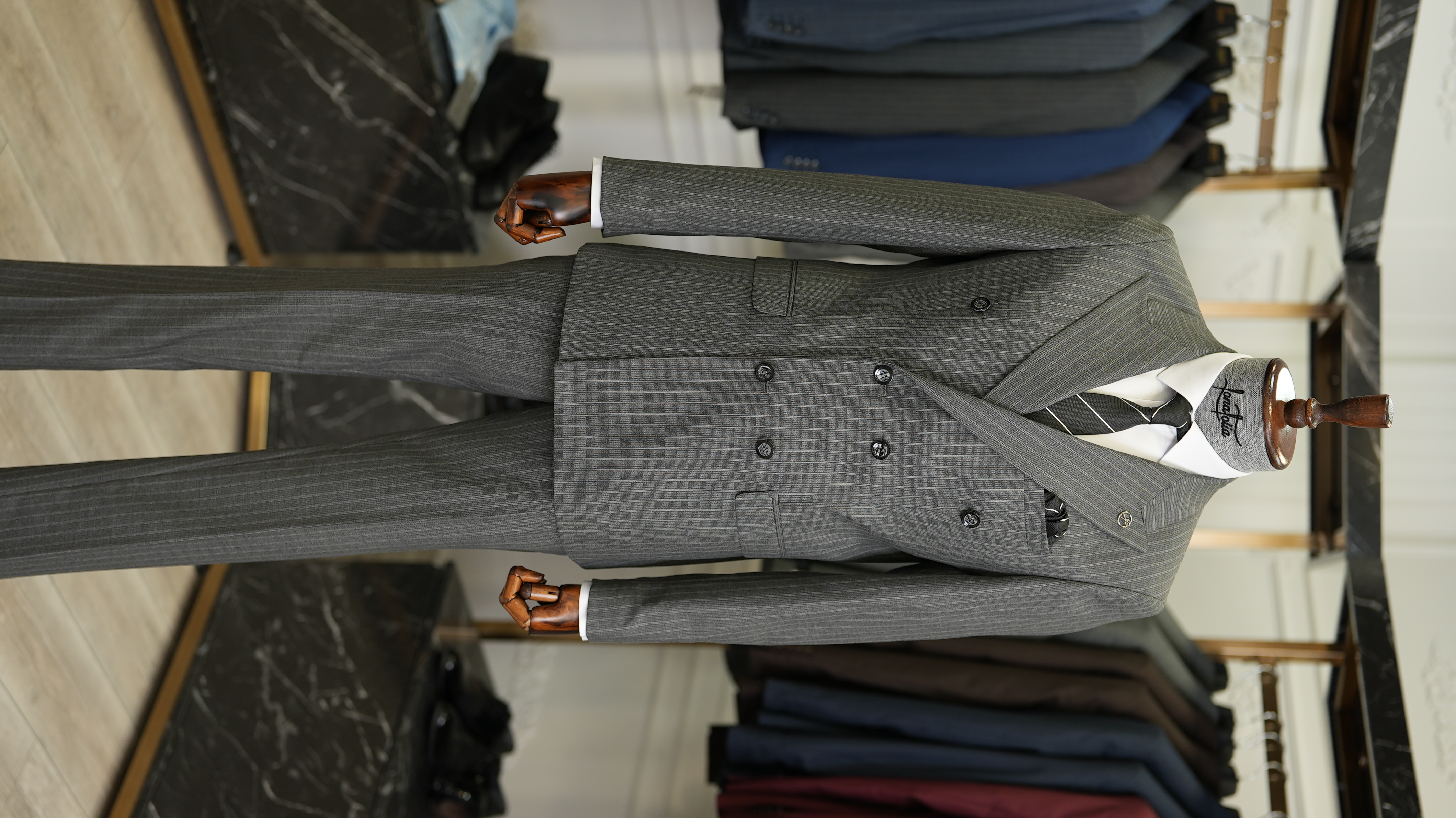 Pantaloni da giacca da abito slim fit da uomo - Grigi