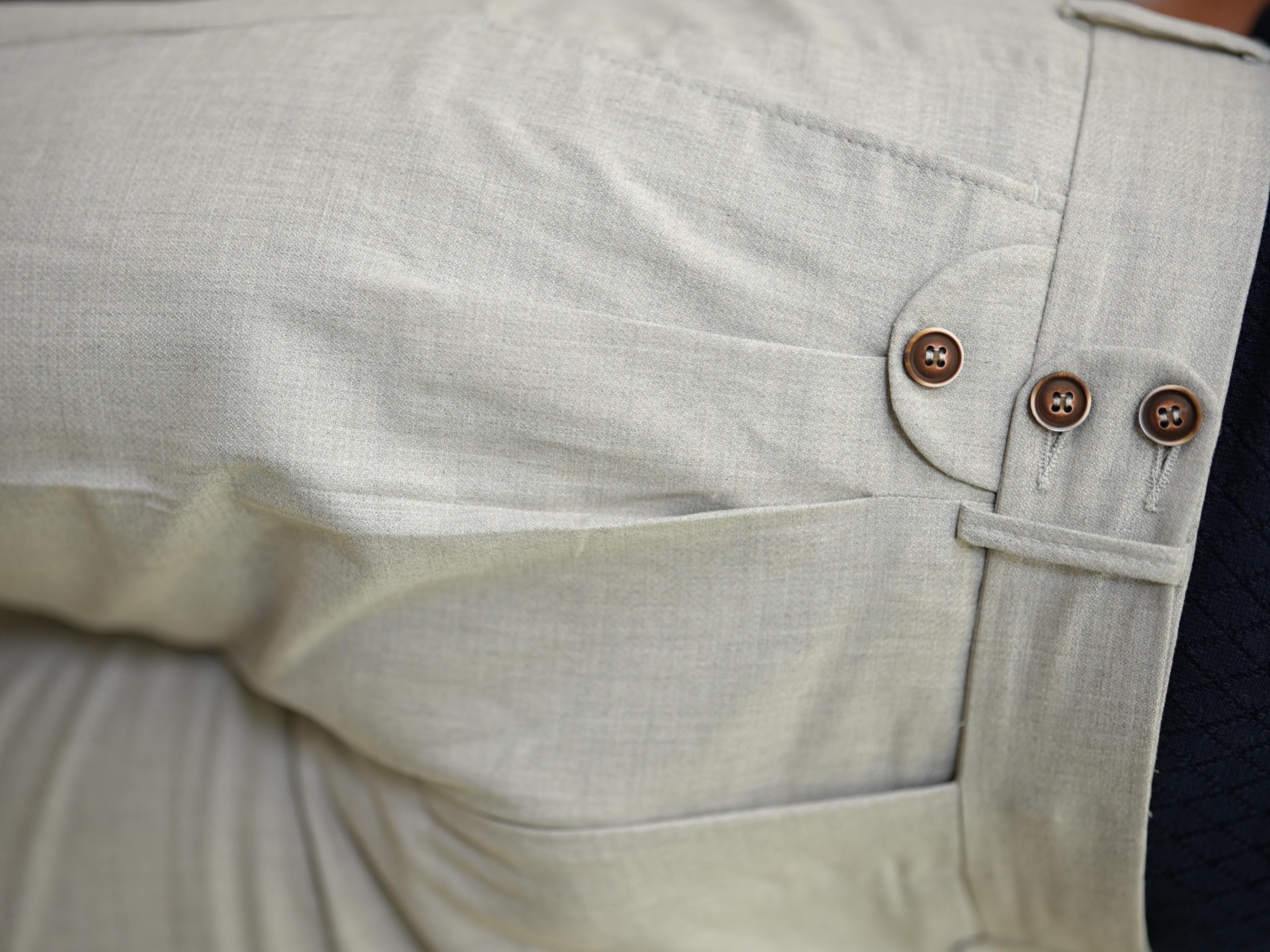 Erkek Slim Fit Yüksek Bel Duble Paça  Piliseli Kumaş Pantolon - Acık Gri