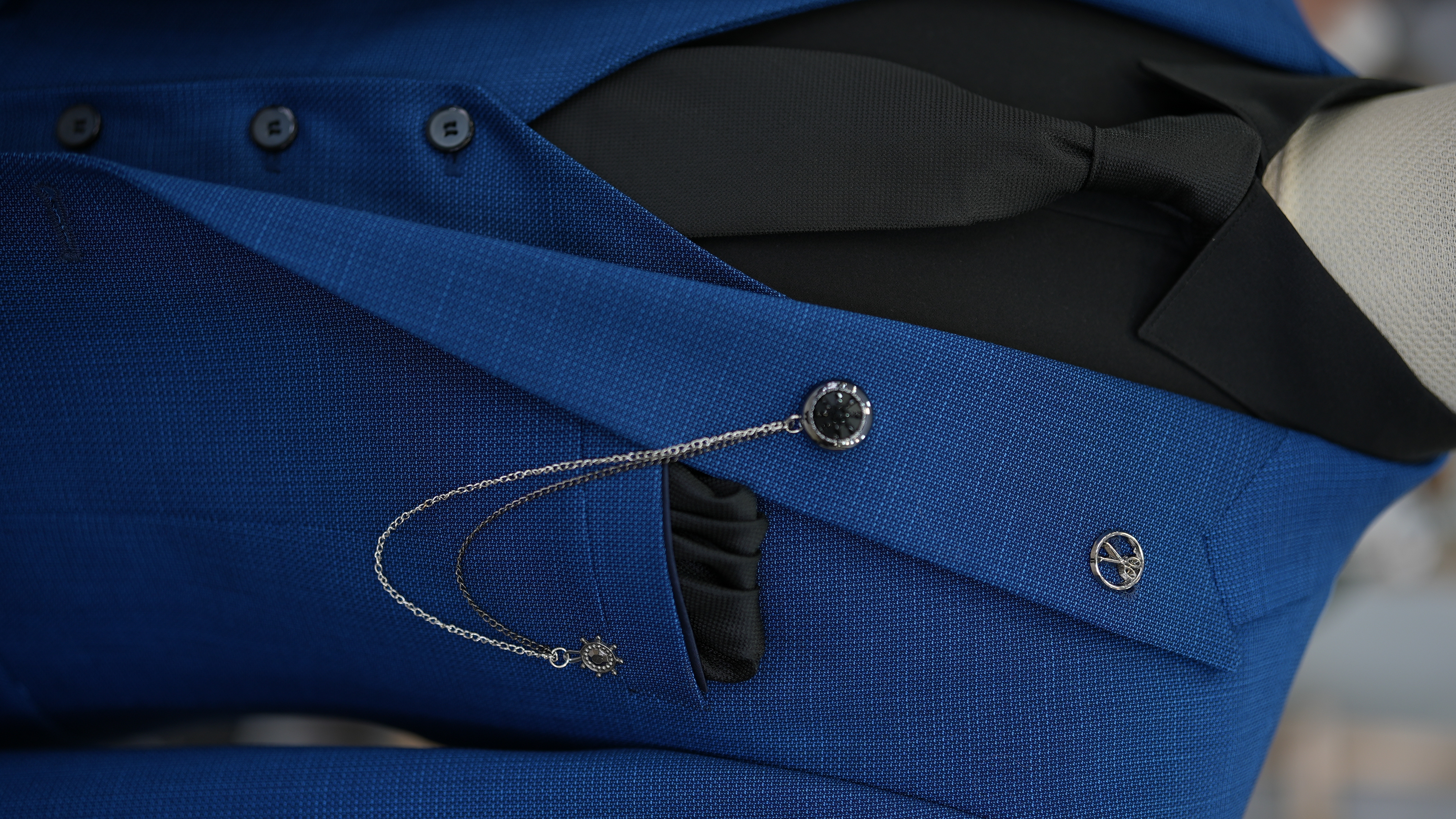 Pantaloni da abito da uomo slim fit con giacca stile italiano - Blu