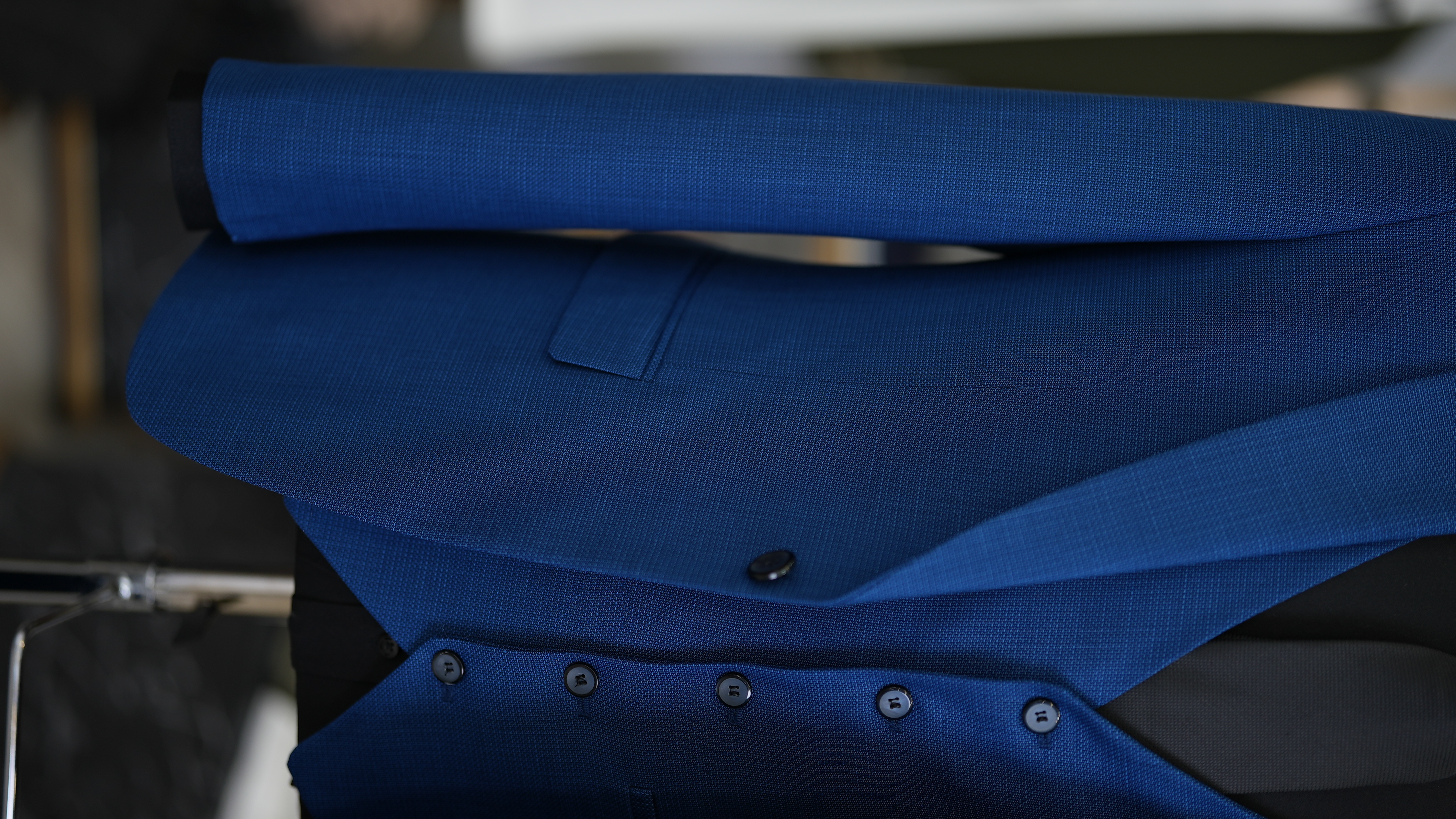 Pantaloni da abito da uomo slim fit con giacca stile italiano - Blu