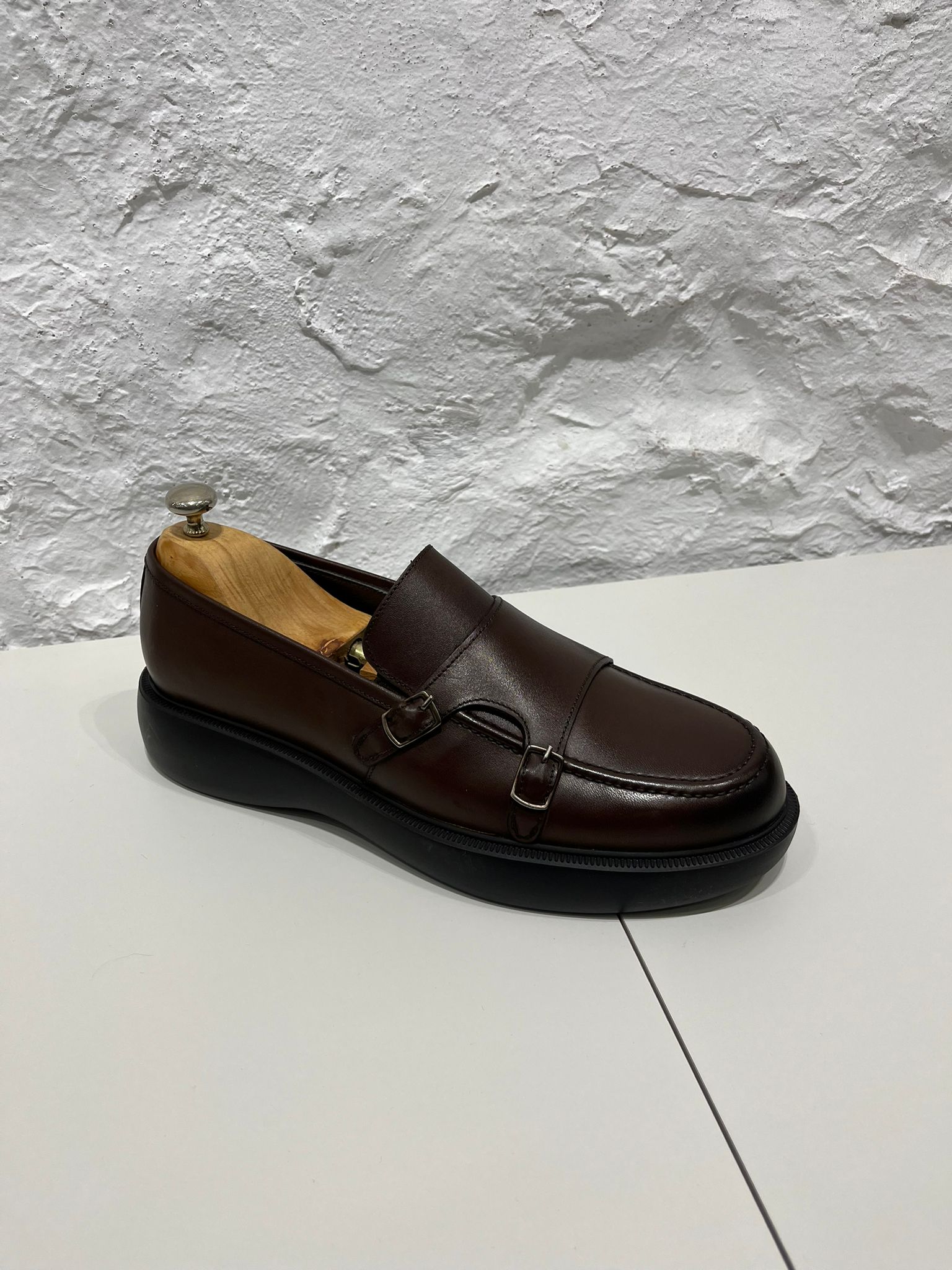 ERKEK TOKALI EVA TABAN DERİ AYAKKABI - Acı Kahve