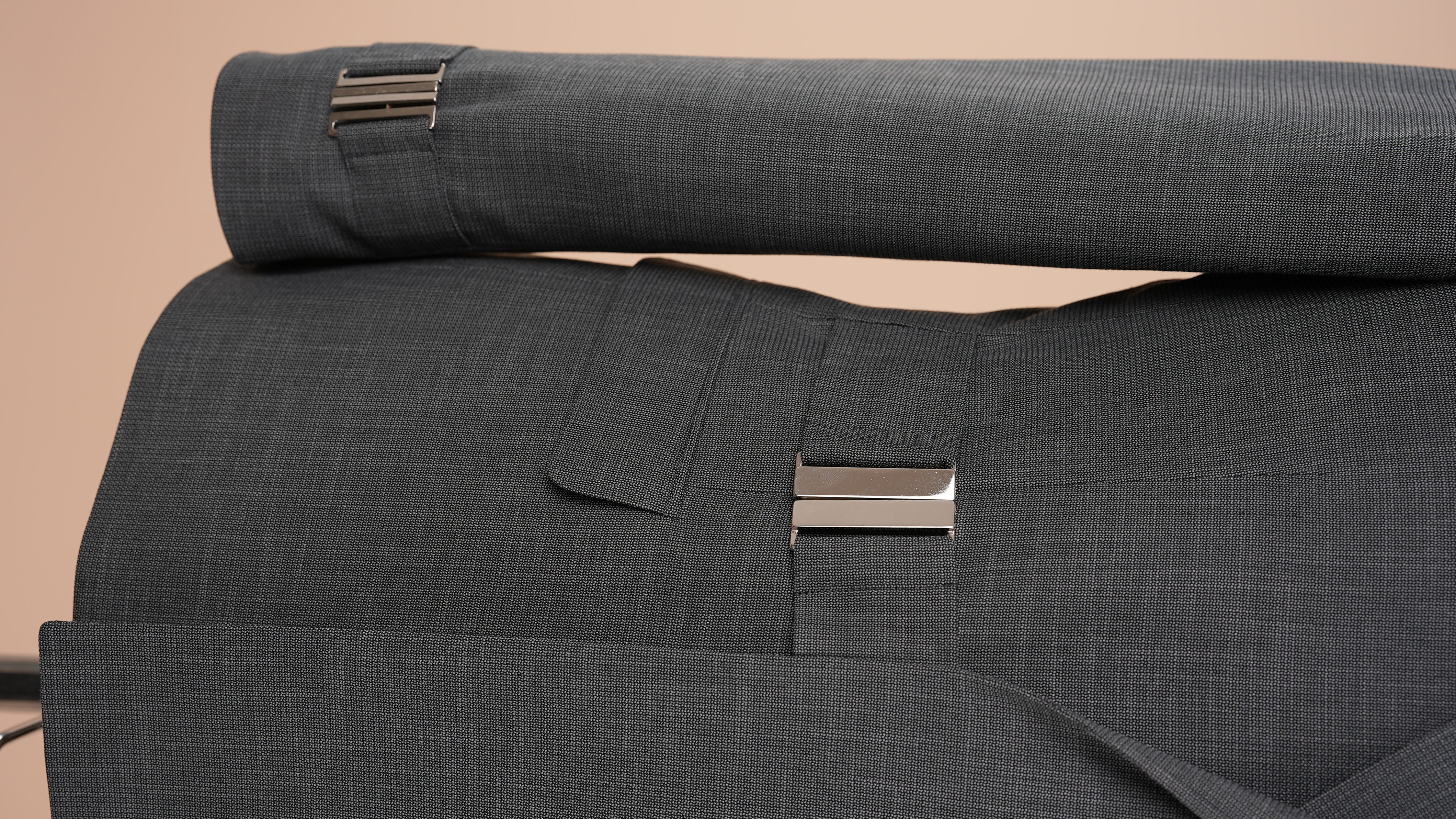 Pantaloni da giacca slim fit stile italiano con fibbia doppiopetto da uomo - Grigio