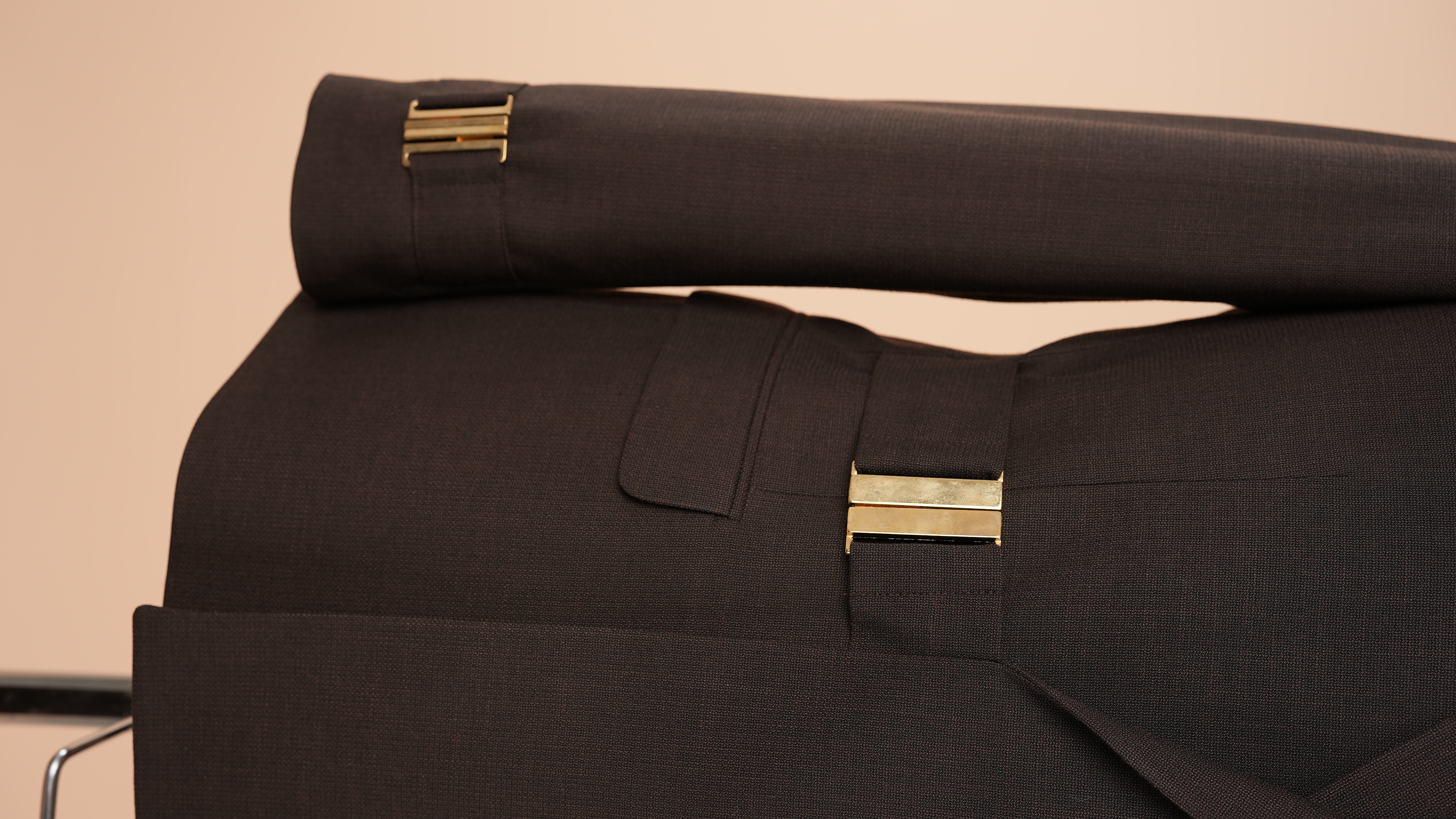 Pantaloni da giacca slim fit stile italiano con fibbia doppiopetto da uomo - Marrone amaro