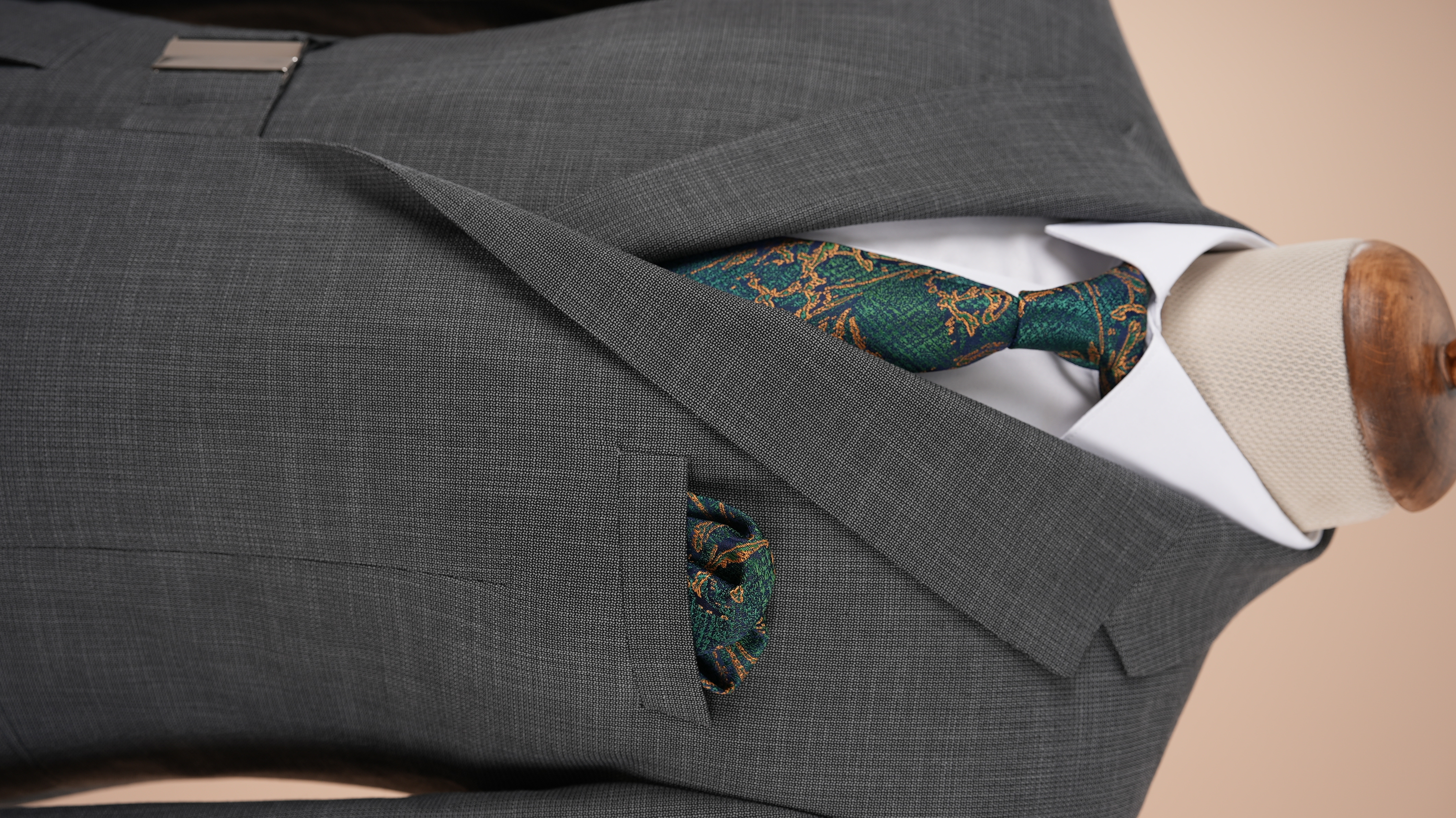 Pantaloni da giacca slim fit stile italiano con fibbia doppiopetto da uomo - Grigio