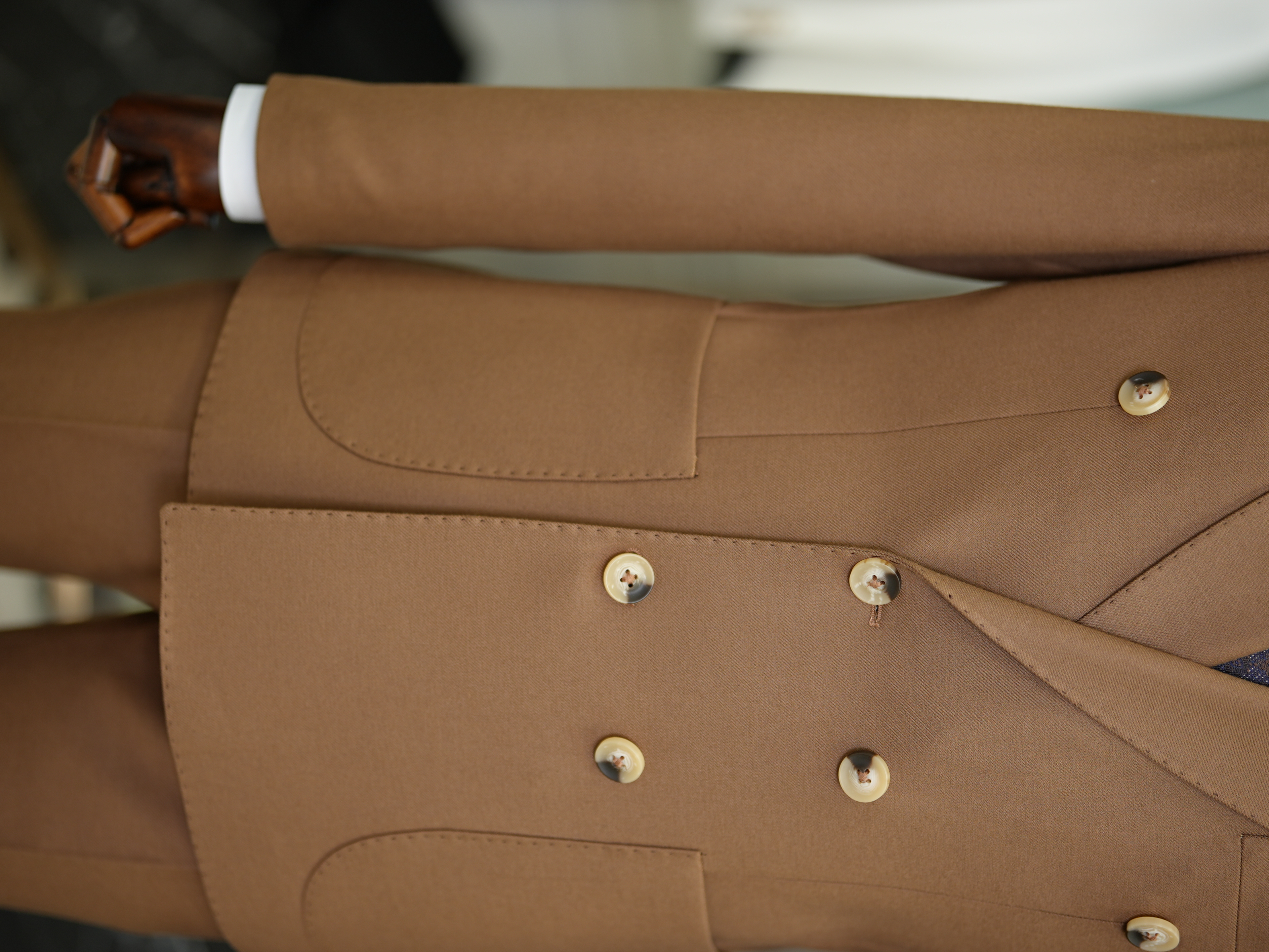 Pantaloni da giacca da abito stile italiano slim fit semifoderati - Cammello
