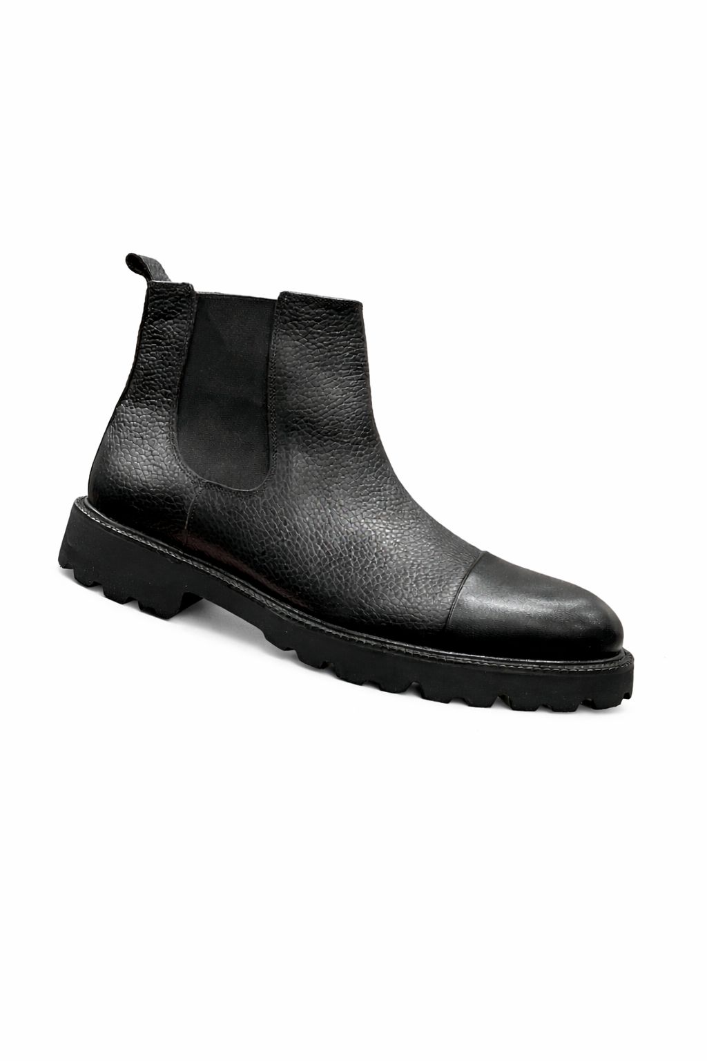 Hakiki Deri Bağcıklı Erkek Bot - Siyah
