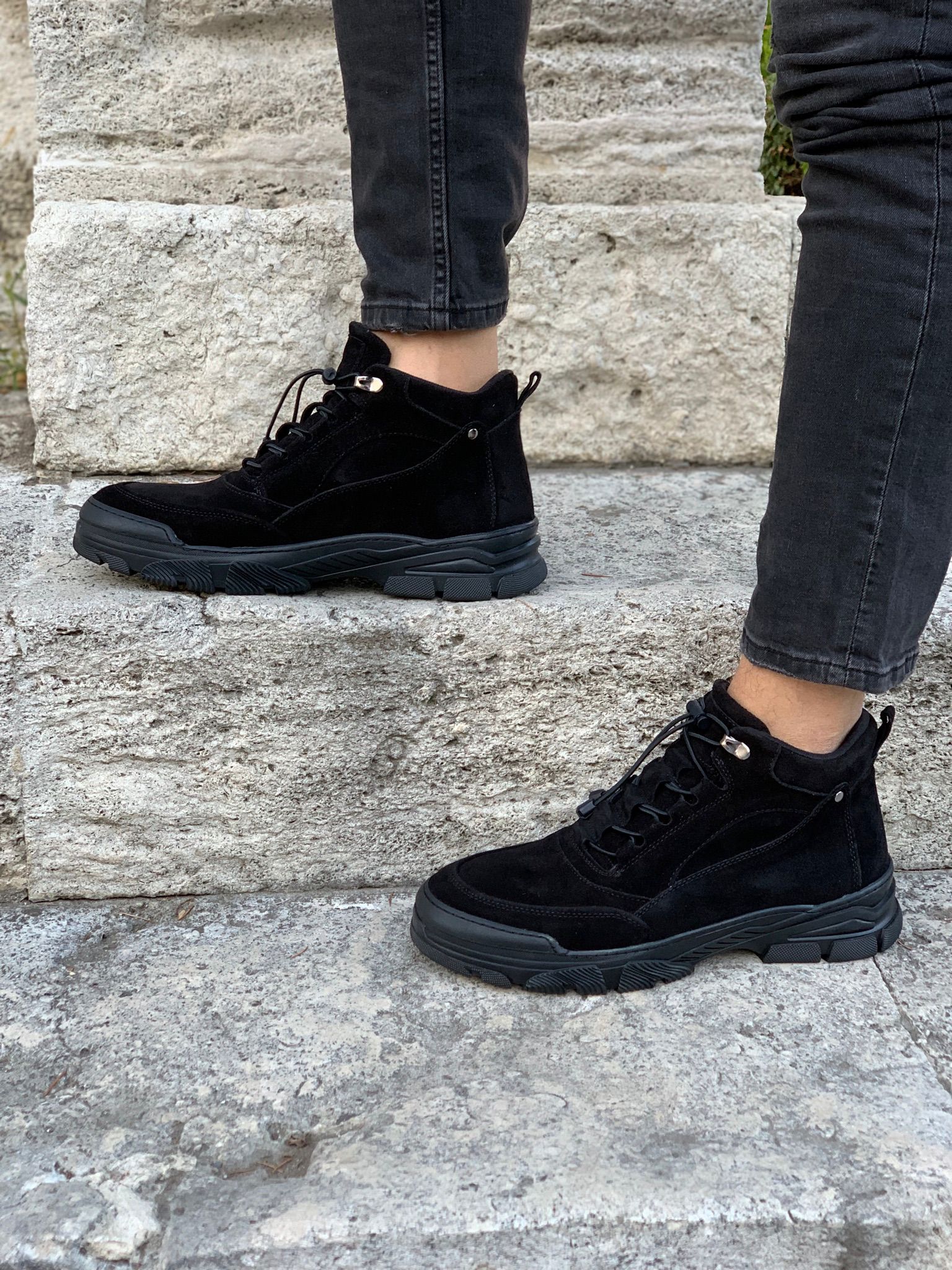 HAKİKİ DERİ BOT-Siyah Süet