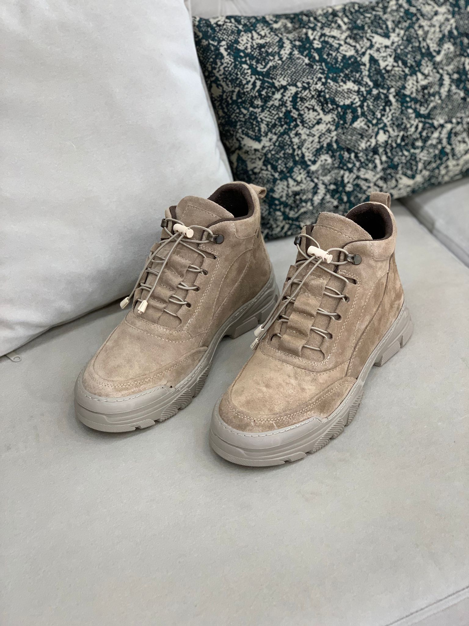 HAKİKİ DERİ BOT-Süet Sütlü Kahve