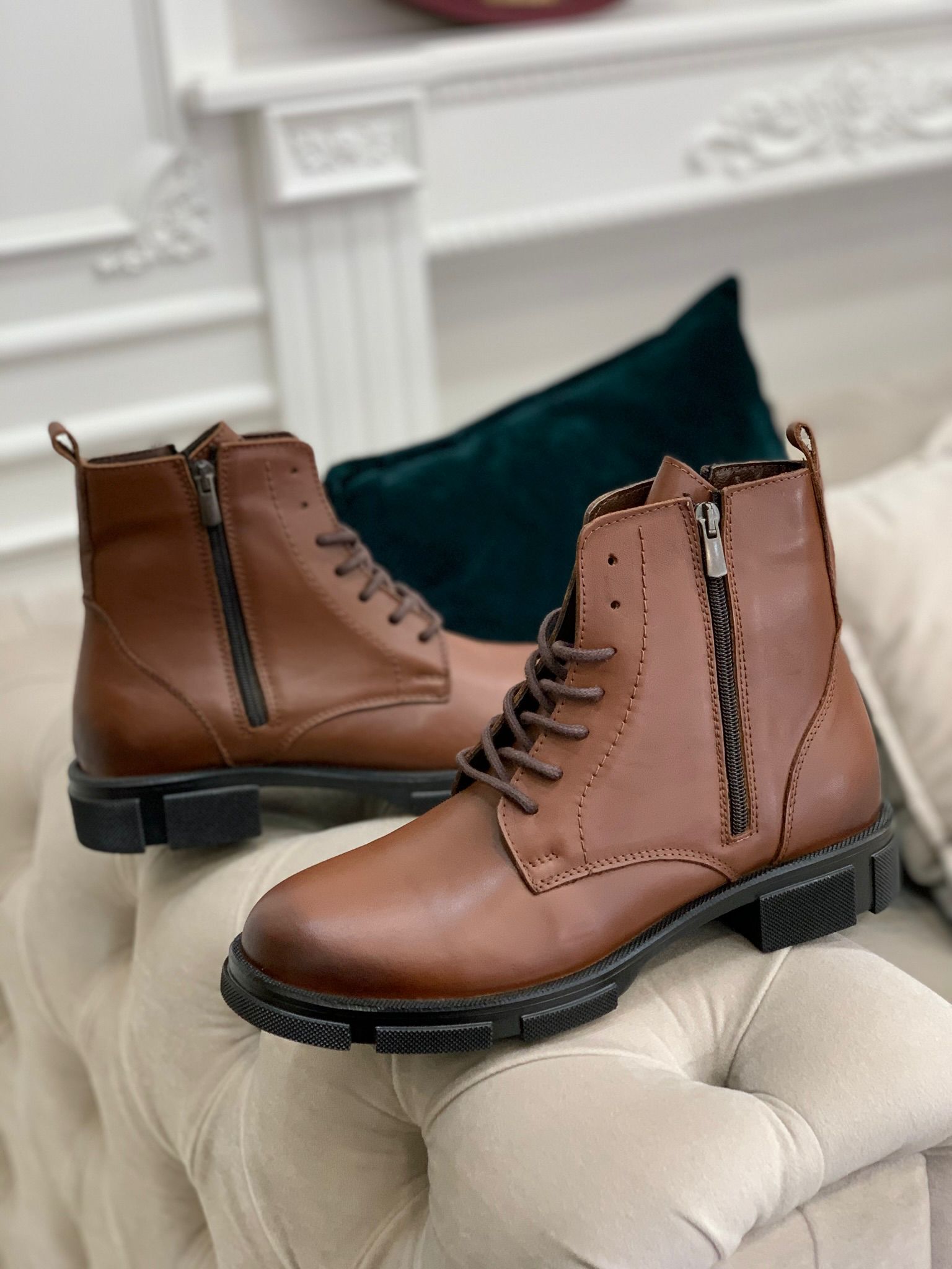 Hakiki Deri Erkek Bot-Kahve