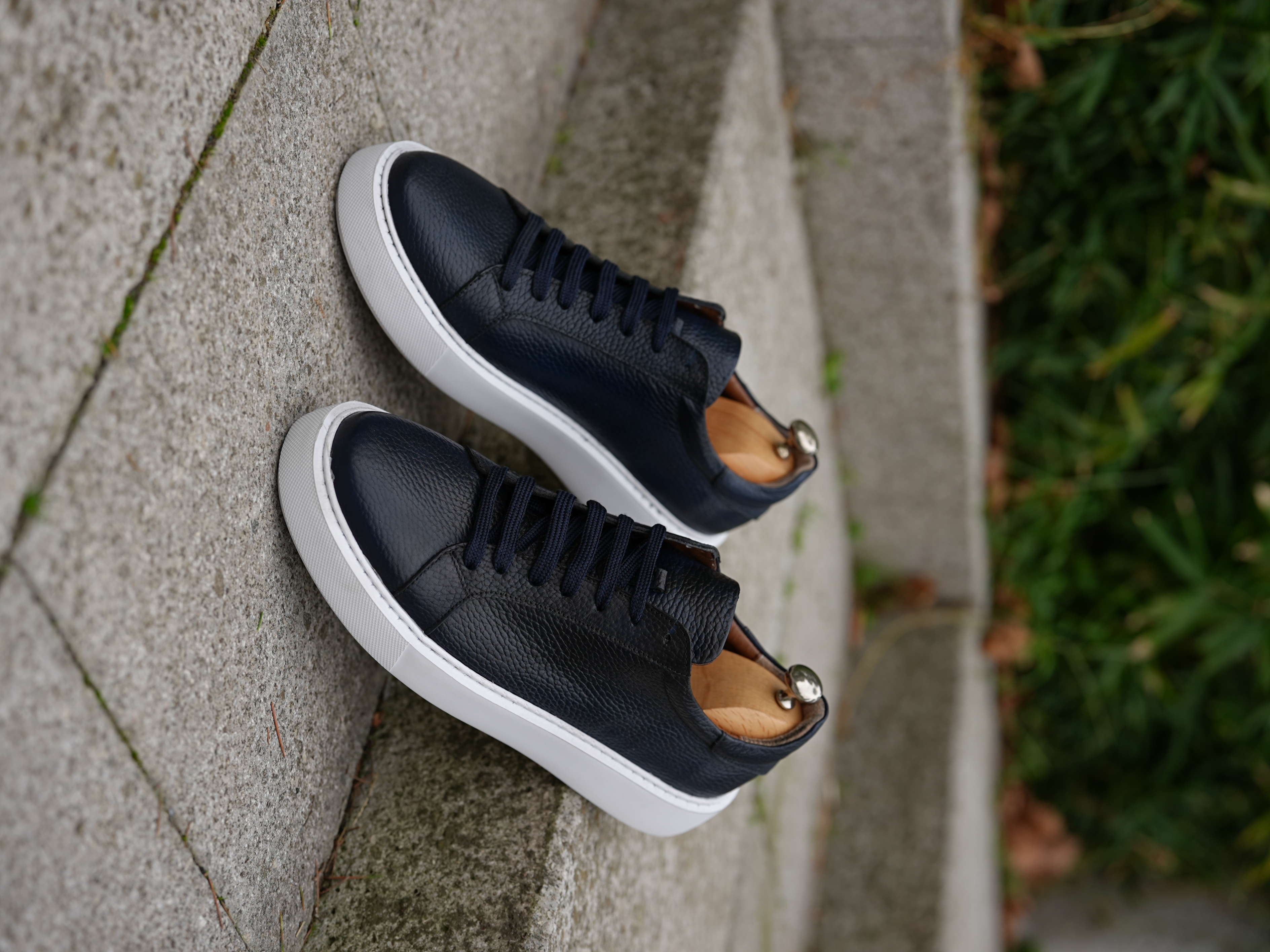 HAKİKİ DERİ EVA TABAN AYAKKABI - Lacivert