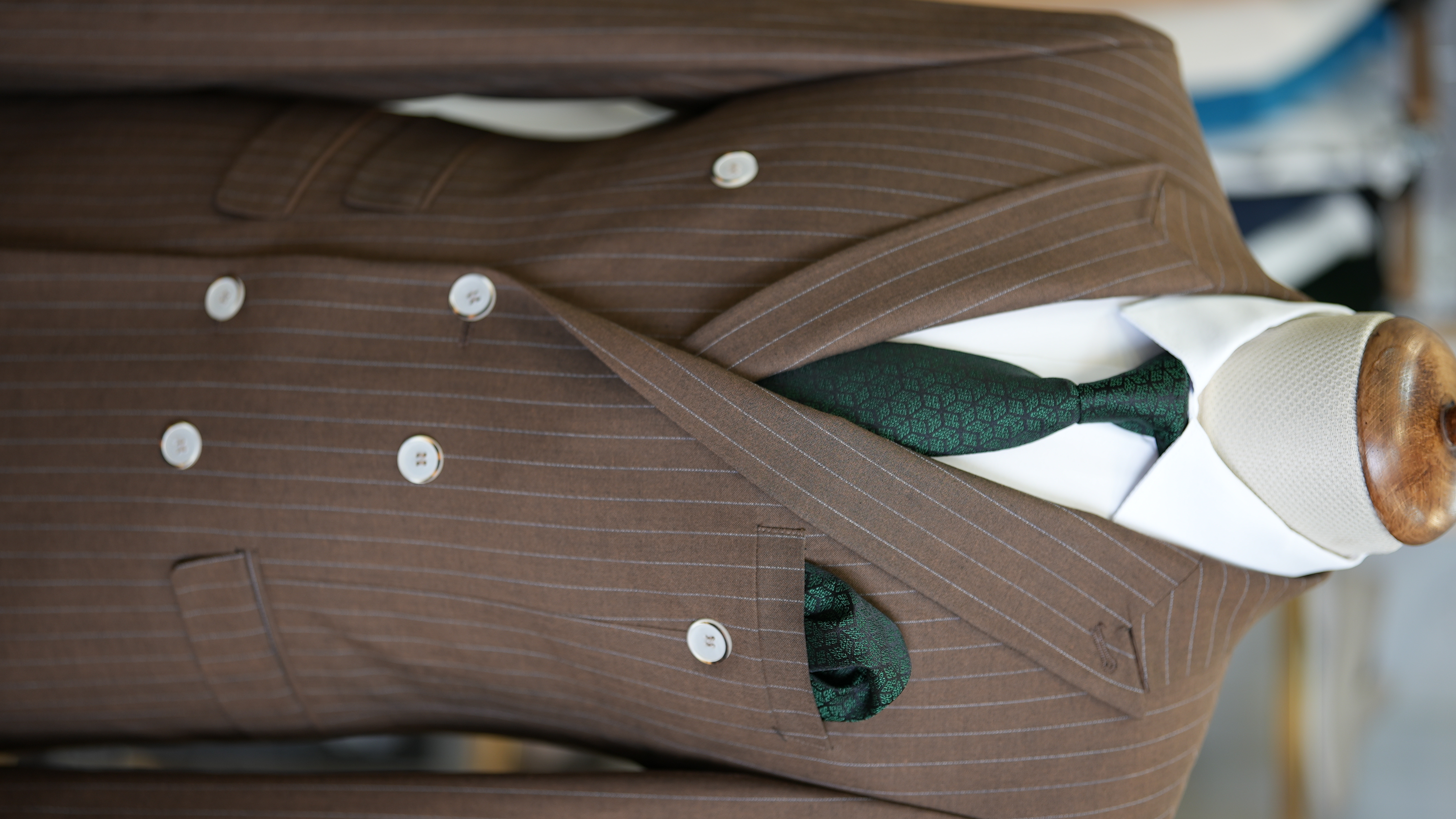 Pantaloni giacca da abito doppiopetto stile italiano - Marrone chiaro