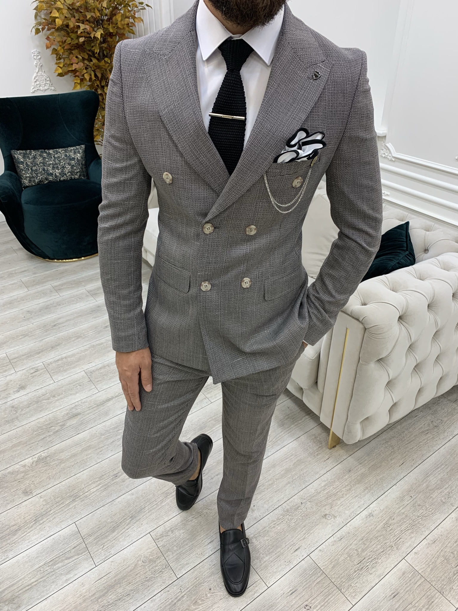 Pantaloni giacca da abito doppiopetto stile italiano - Cherry Rotten