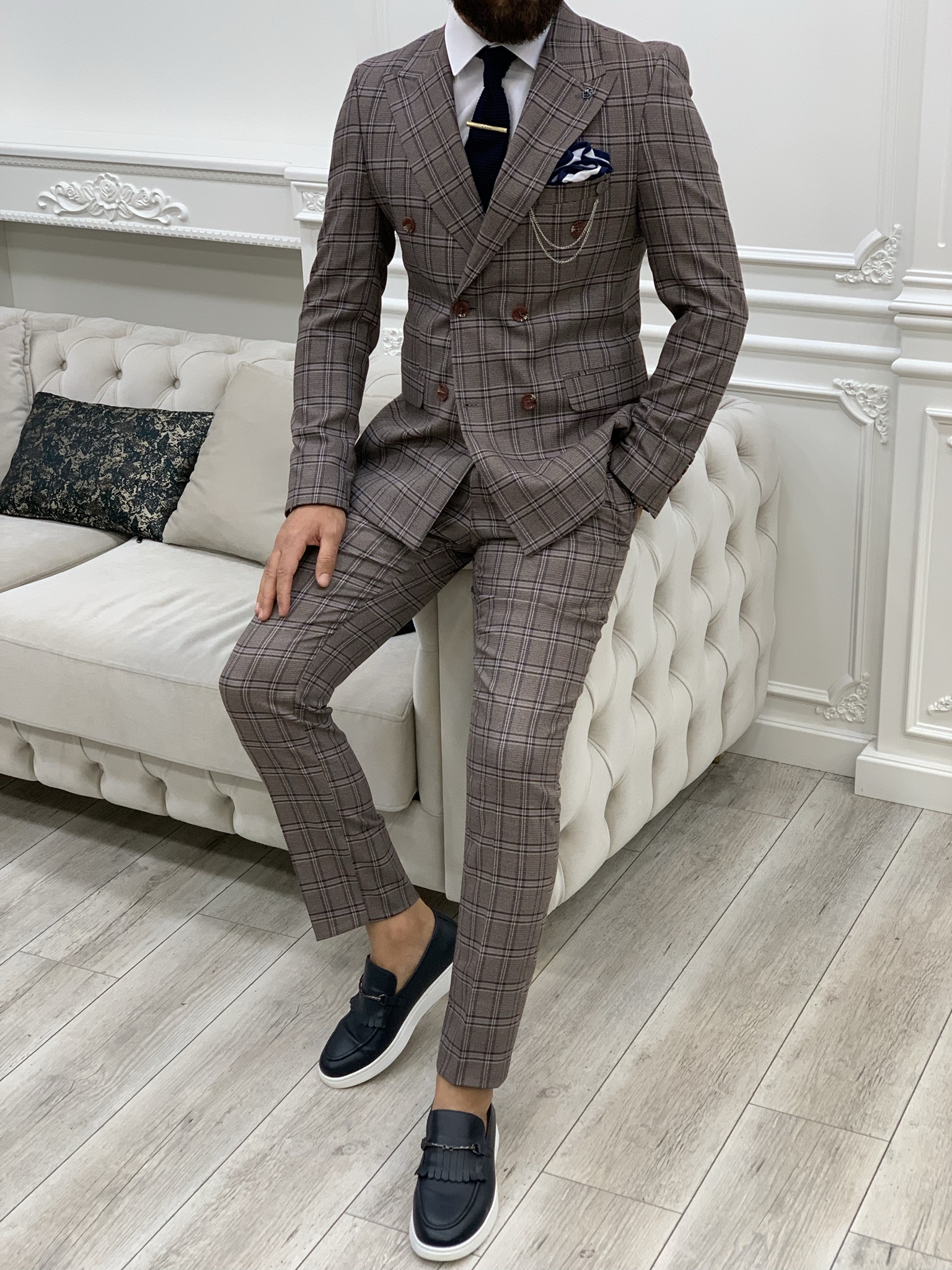 Pantaloni giacca da abito doppiopetto stile italiano - Cherry Rotten