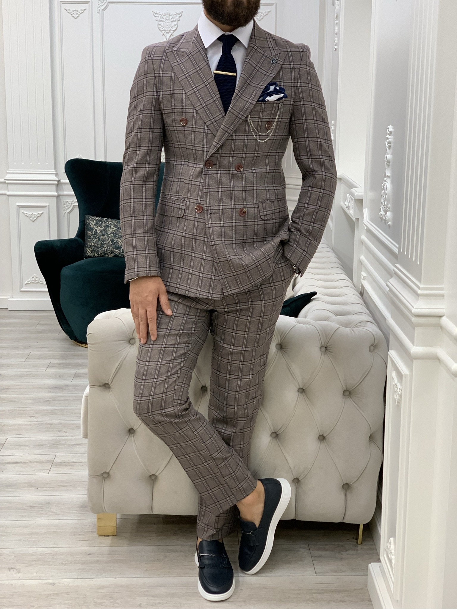 Pantaloni giacca da abito doppiopetto stile italiano - Cherry Rotten