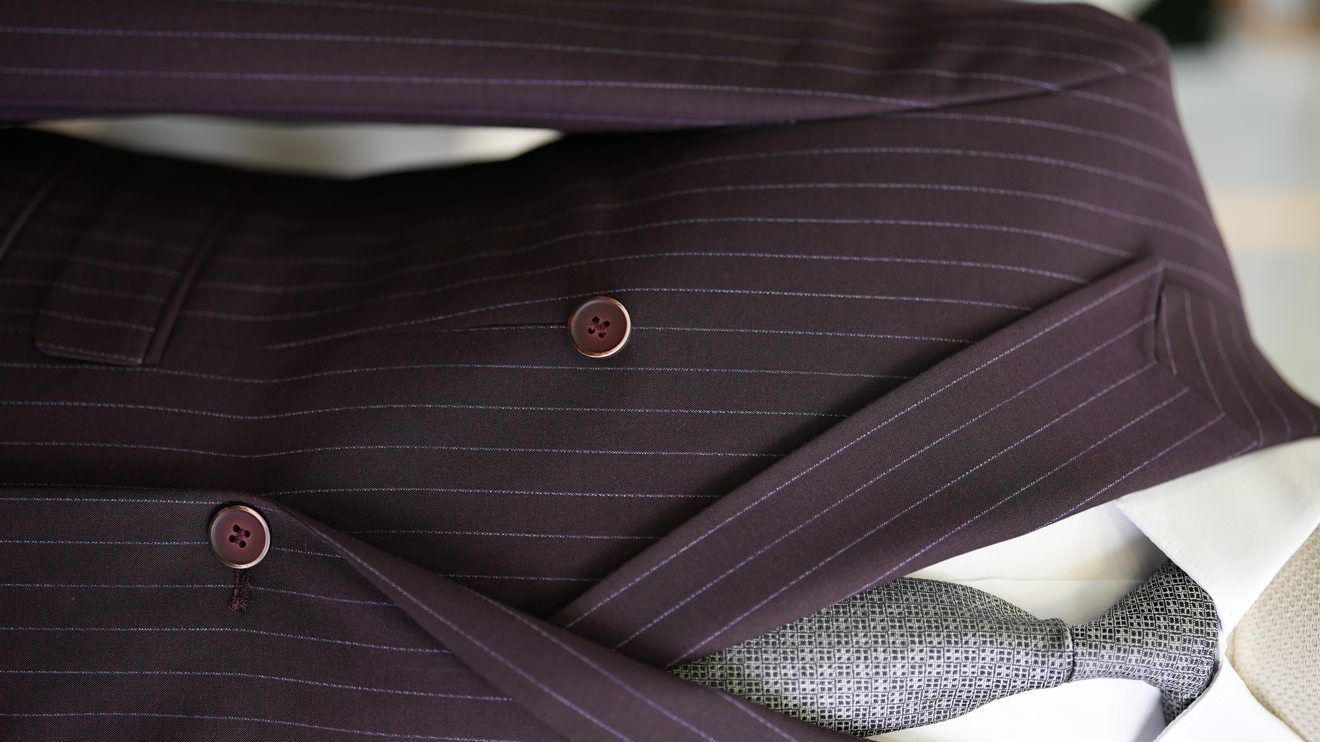 Pantaloni giacca da abito doppiopetto stile italiano - Rosso bordeaux