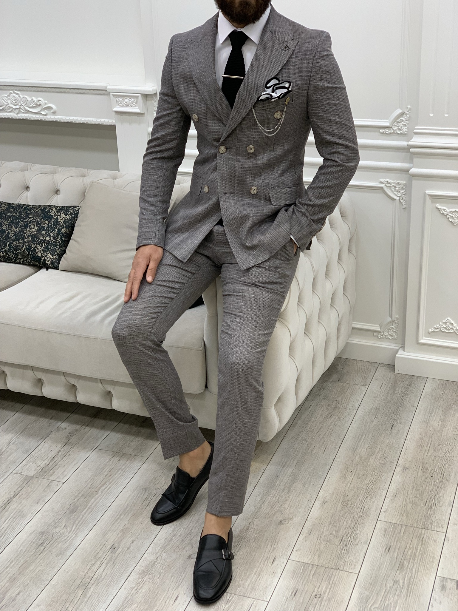 Pantaloni giacca da abito doppiopetto stile italiano - Cherry Rotten