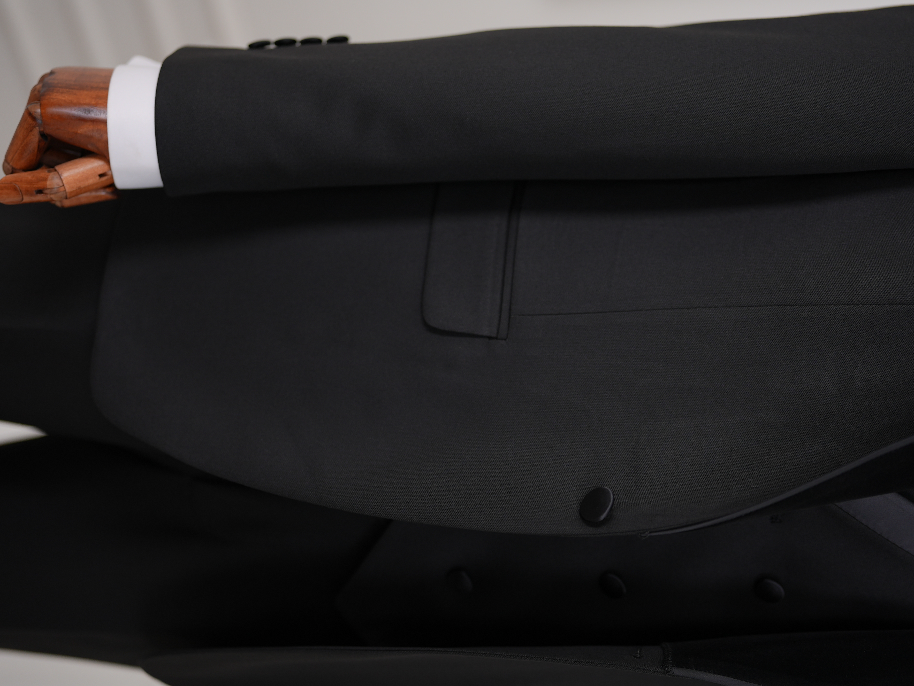 İtalyan Stil Slim Fit Sivri Yaka Ceket Yelek Pantolon Papyon Damatlık Smokin - Siyah