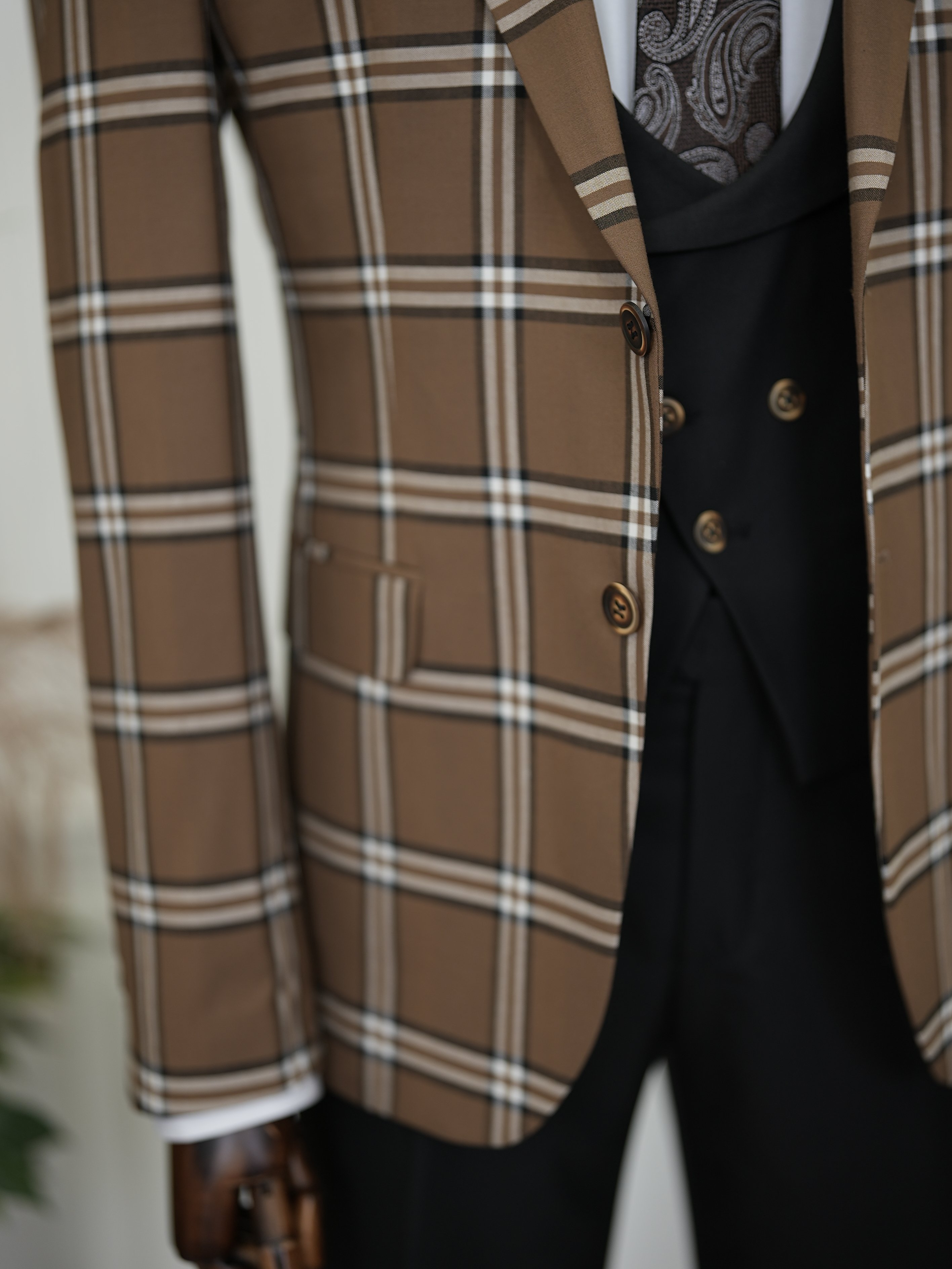 Pantaloni giacca gilet stile italiano - Marrone