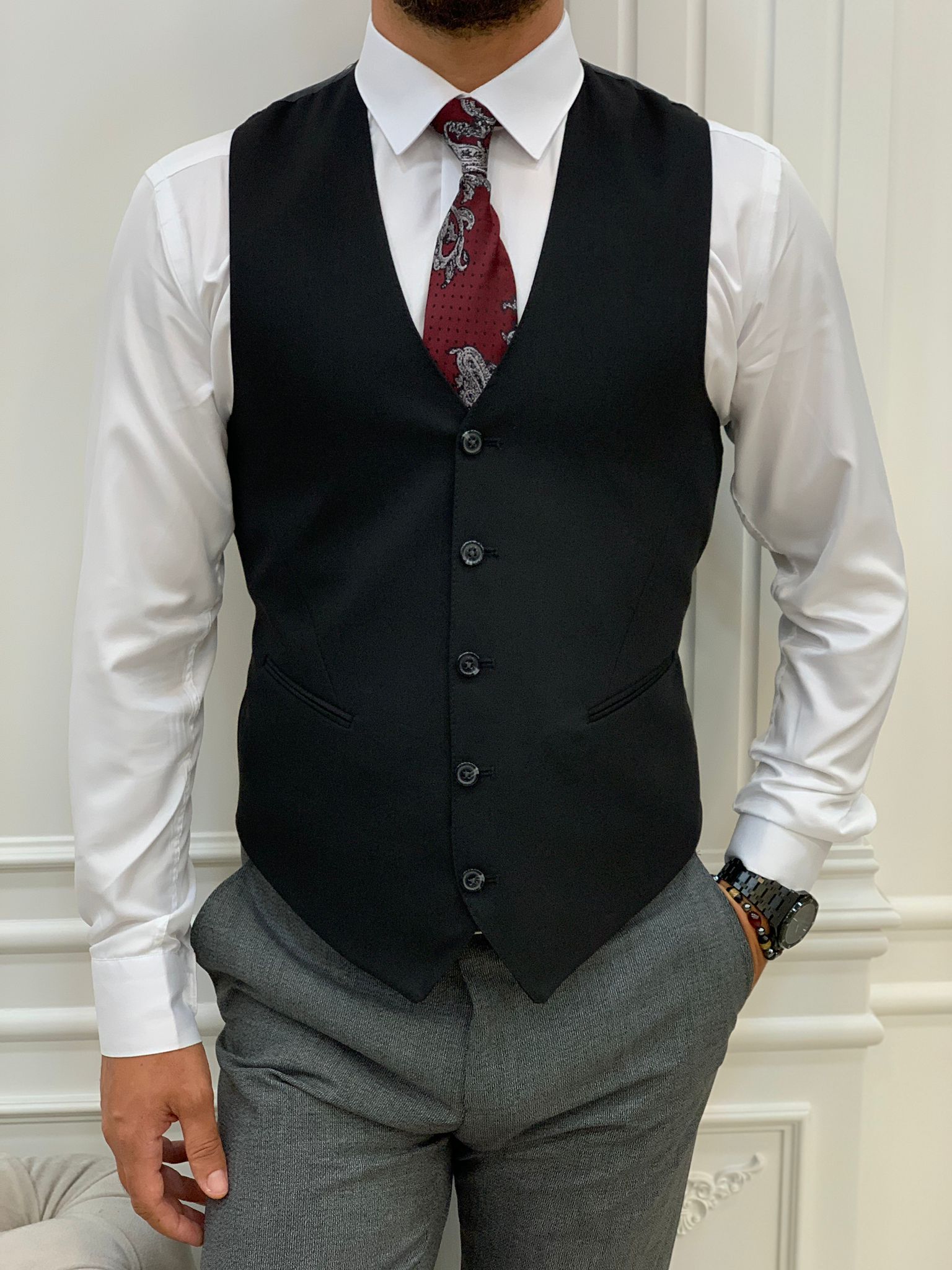 Pantaloni giacca gilet stile italiano - Grigio